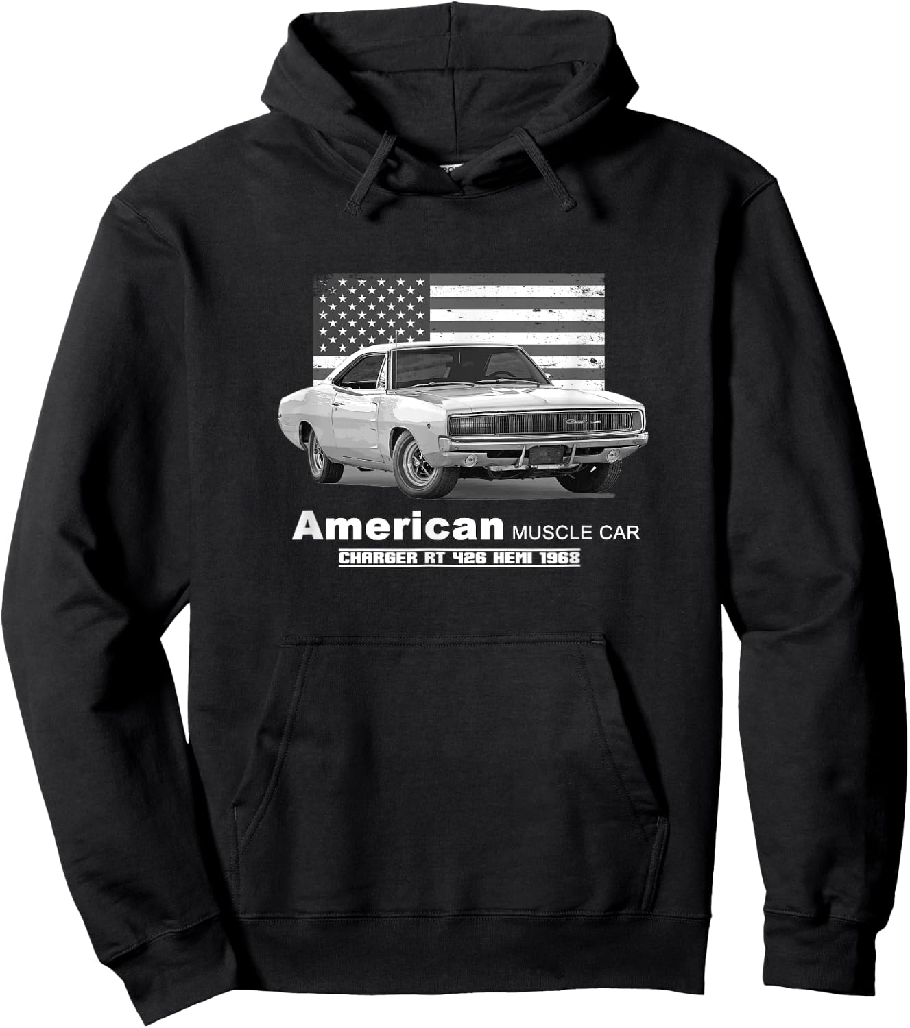 Charger RT 426 Hemi American Muscle Car 60s 70s Hoodie - Hoodie | Black