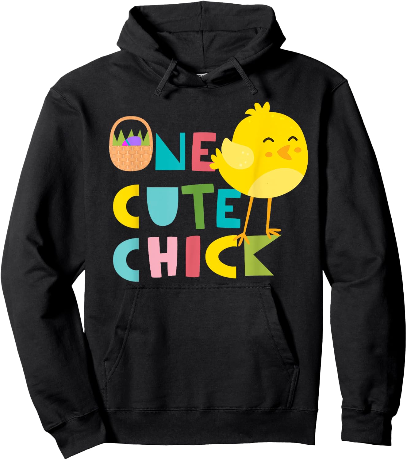 Cute and Funny Kids One Cute Chick Hoodie - Hoodie | Black