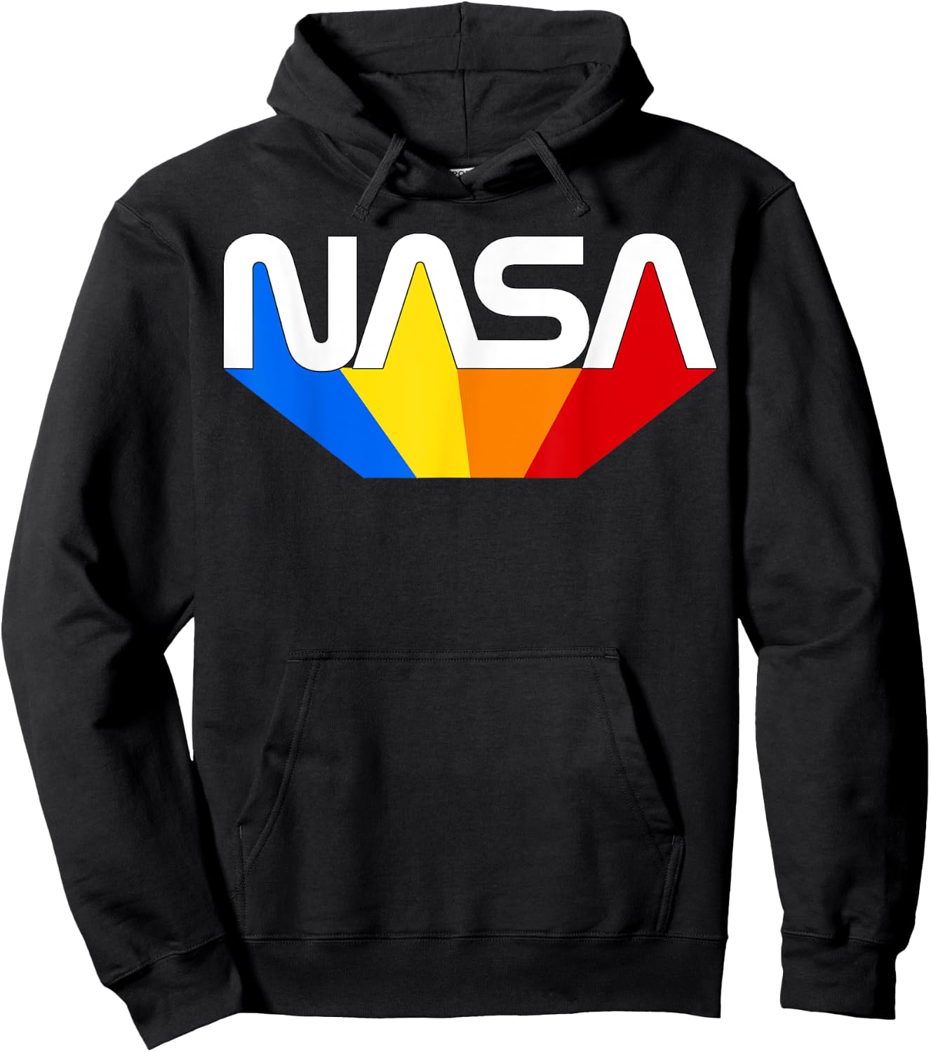 Officially Licensed NASA Worm Color Blue Yellow Orange Red Hoodie - Hoodie | Black