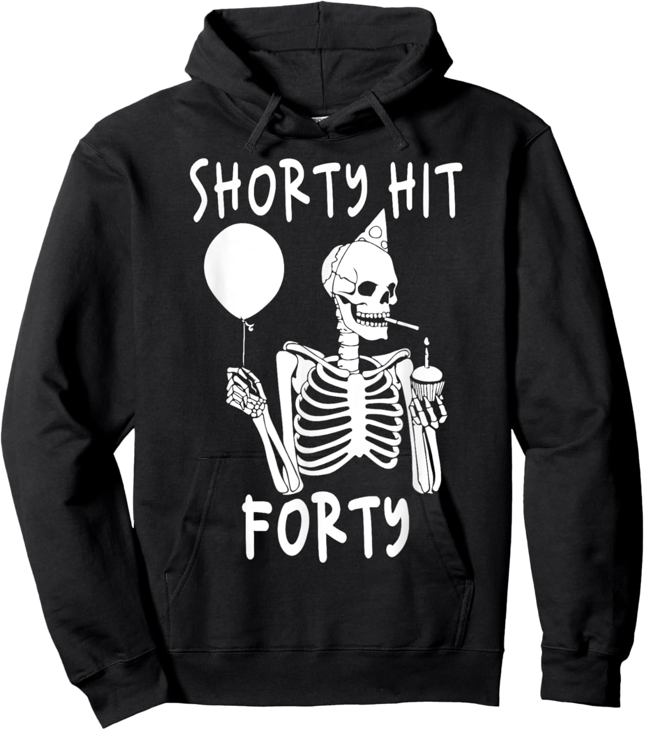 Funny Shorty Hit Forty Turning 40th Birthday Hello Forties Hoodie - Hoodie | Black