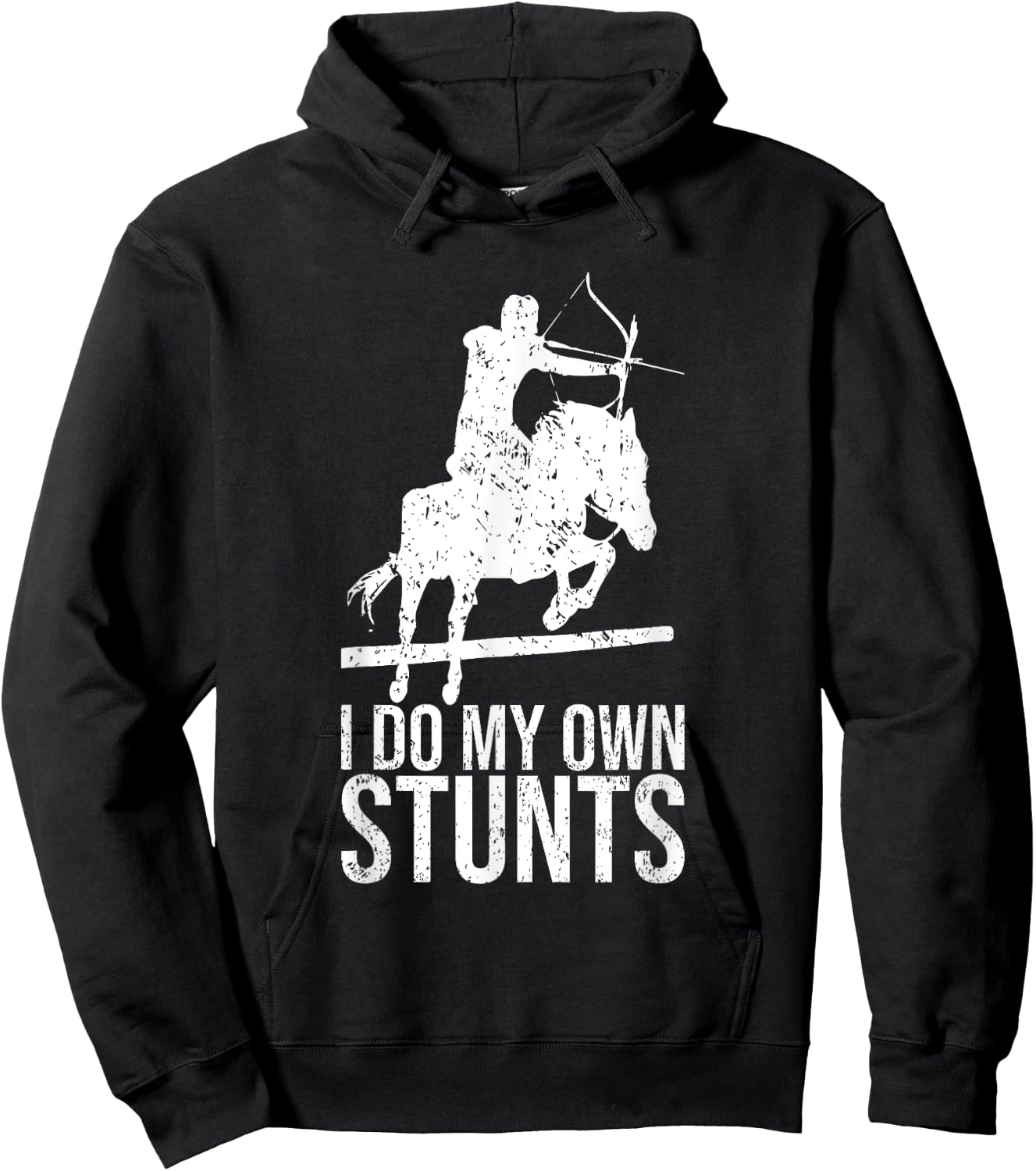 I Do My Own Stunts Shirt Mounted Archery Horse Archer Hoodie - Hoodie | Black