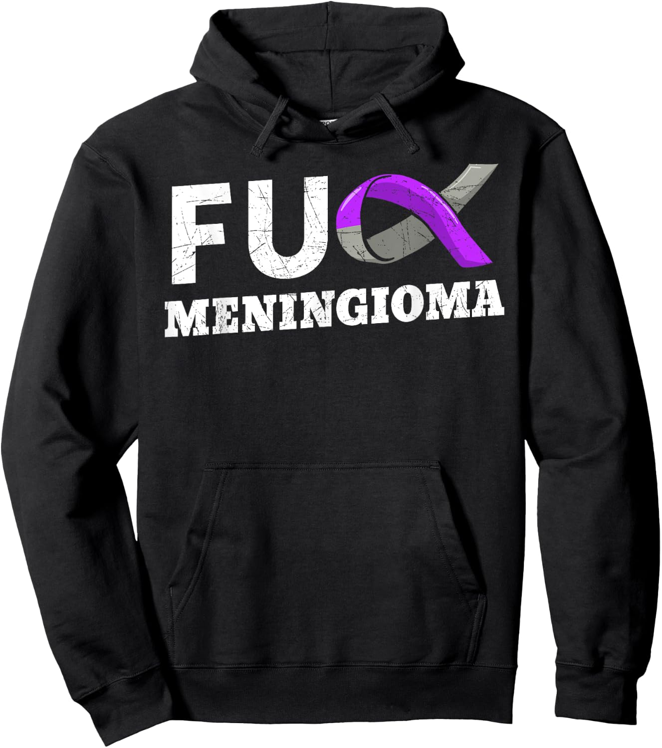 Fuck Meningioma Brain Tumor Meningeal Tumor Cancer Patients Hoodie - Hoodie | Black