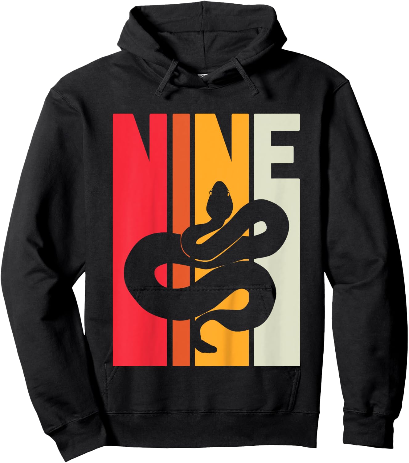 9th Birthday Vintage Snake Lover Pet Reptile 9 Years Old Hoodie - Hoodie | Black