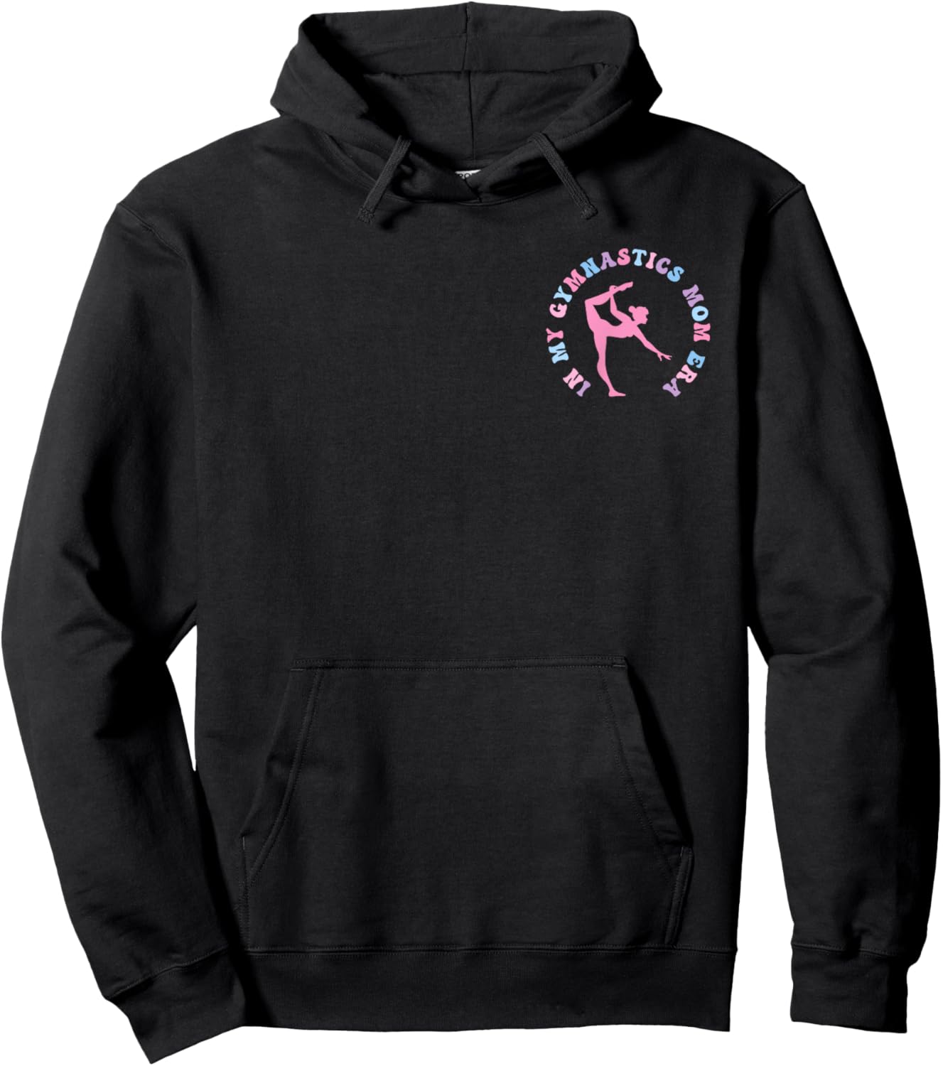 In My Gymnastics Mom Era Funny Pocket Print Mother's Day Hoodie - Hoodie | Black