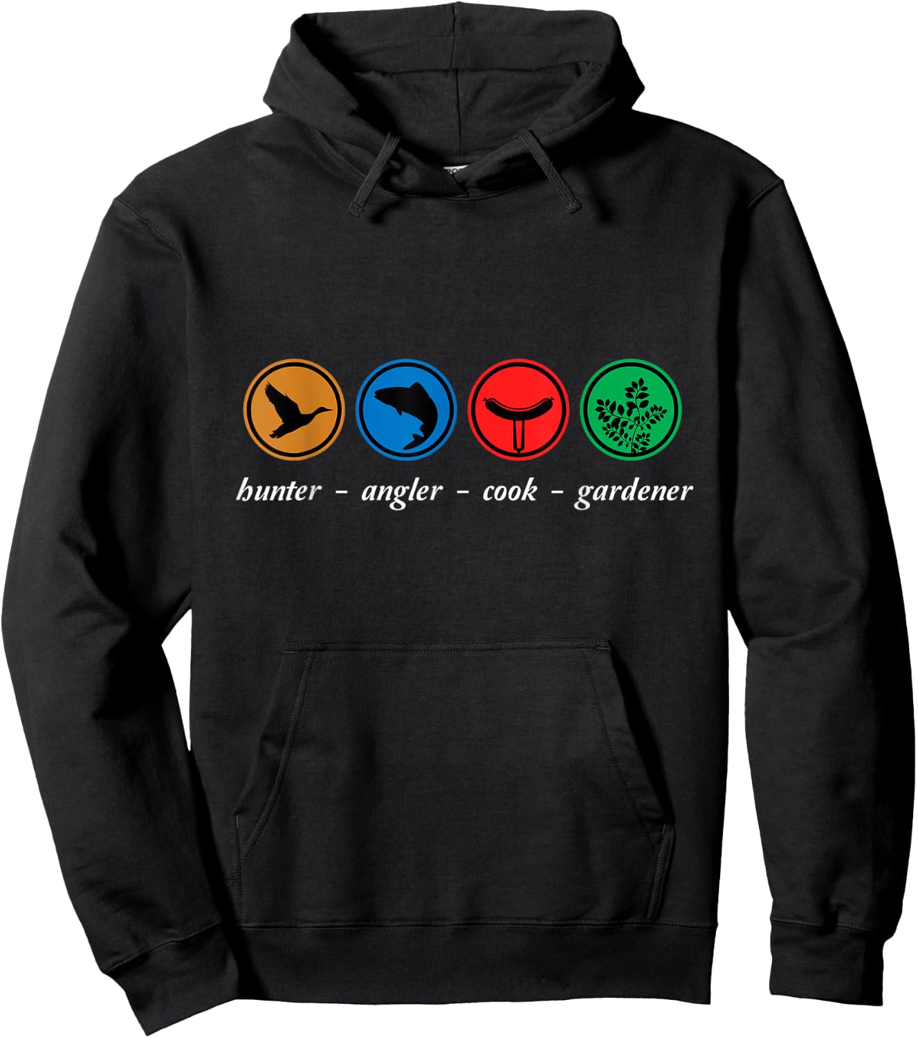 Hunter Angler Cook Gardener Grill Hunting Fish Garden Gift Hoodie - Hoodie | Black