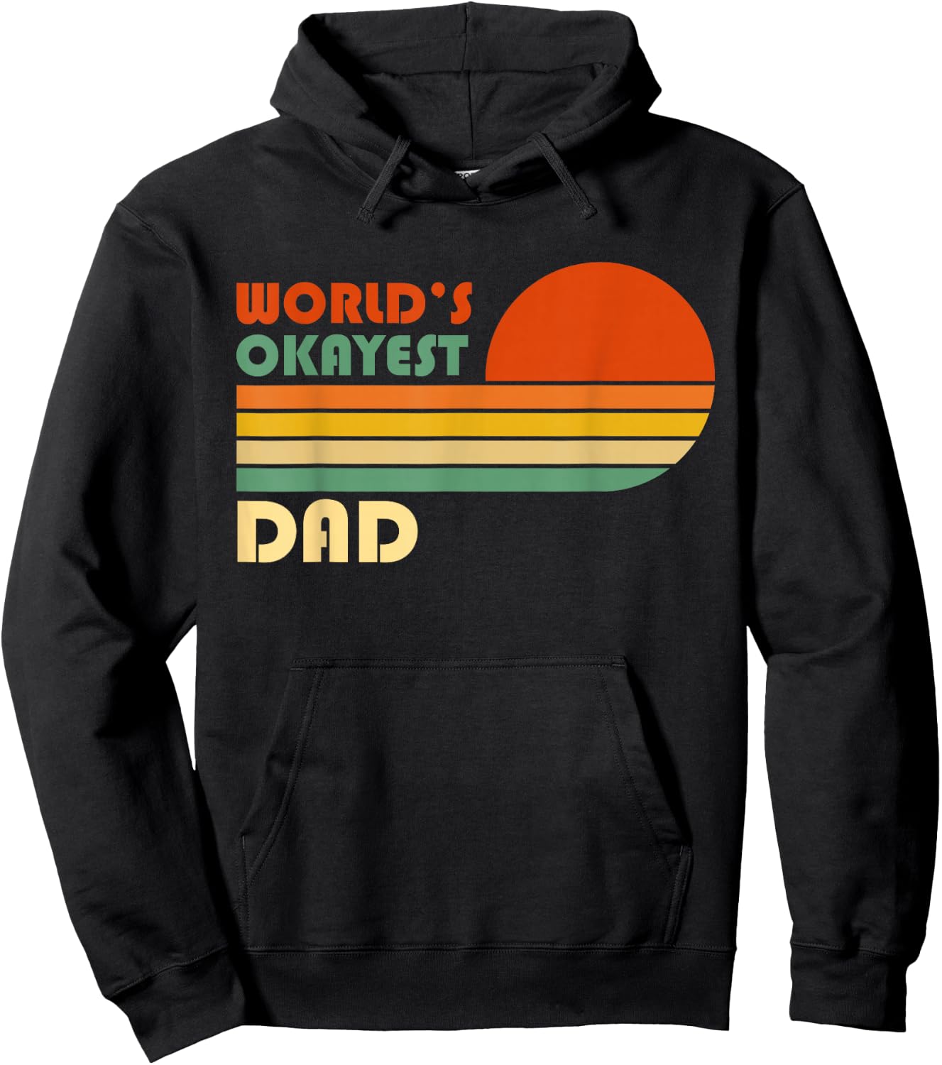 World's Okayest Dad - Funny Father Gift - Retro Vintage Hoodie - Hoodie | Black