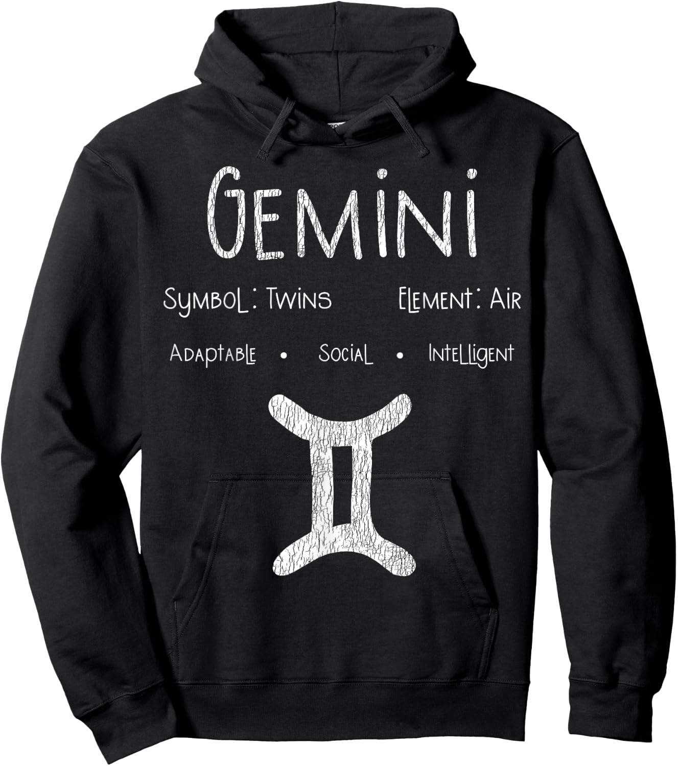 Vintage Gemini Birthday Horoscope Zodiac Sign Astrology Bday Hoodie - Hoodie | Black