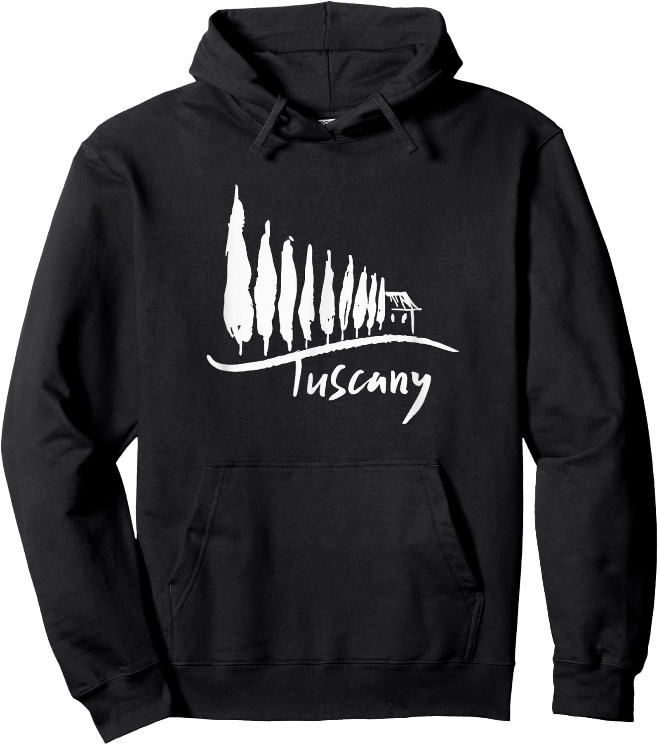 Tuscany Cypress Trees Hoodie - Hoodie | Black