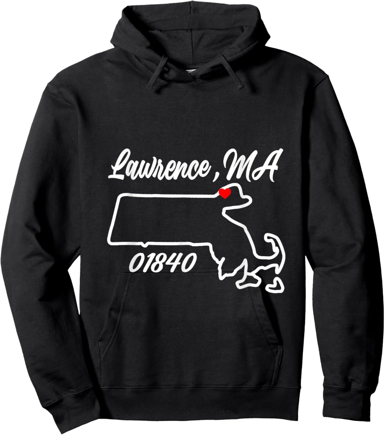 Lawrence MA 01840 MASS Massachusetts State Map Souvenir Hoodie - Hoodie | Black