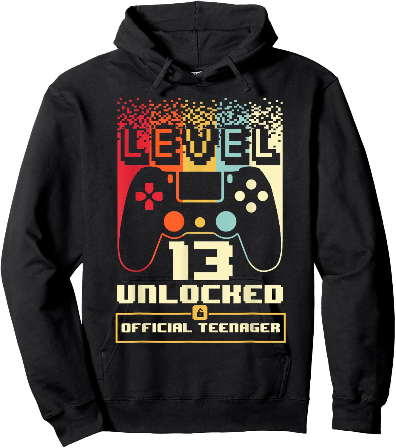 13th Birthday Gift Boys Level 13 Unlocked Official Teenager Hoodie - Hoodie | Black