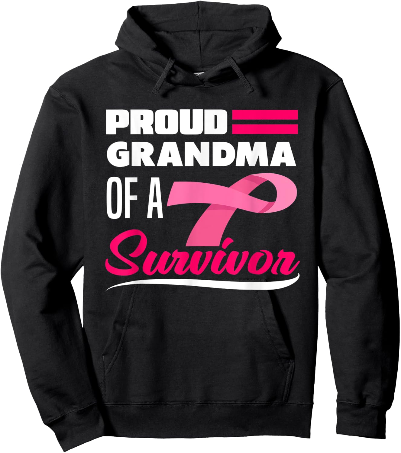 Proud Grandma Of A Survivor Granddaughter Breast Cancer Hoodie - Hoodie | Black