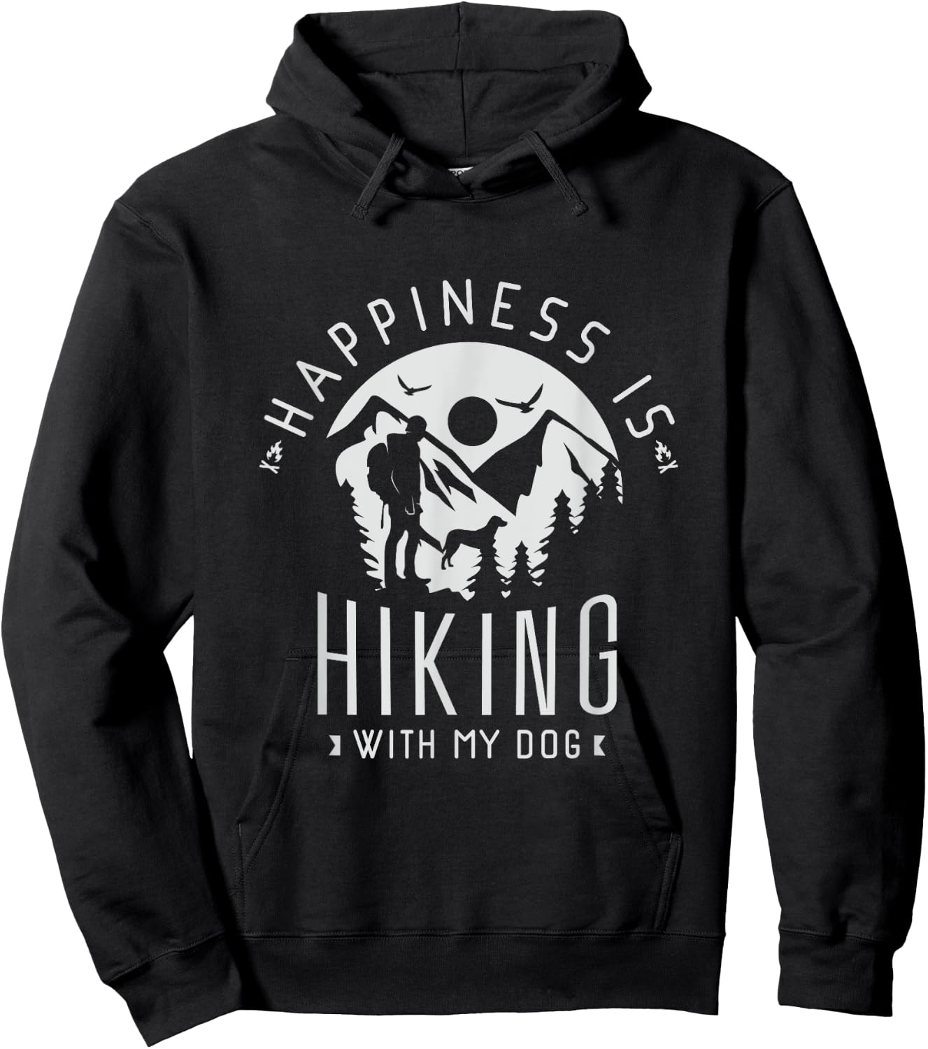 Happiness is hiking with my Dog Hike Climbing Dog Lover Men Women Hoodie - Hoodie | Black