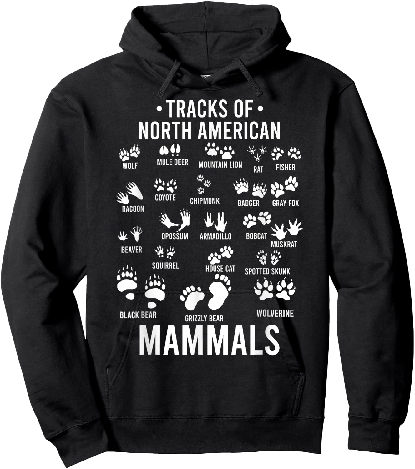 Wildlife Tracks of North American Mammals - Gift Kids Hoodie - Hoodie | Black