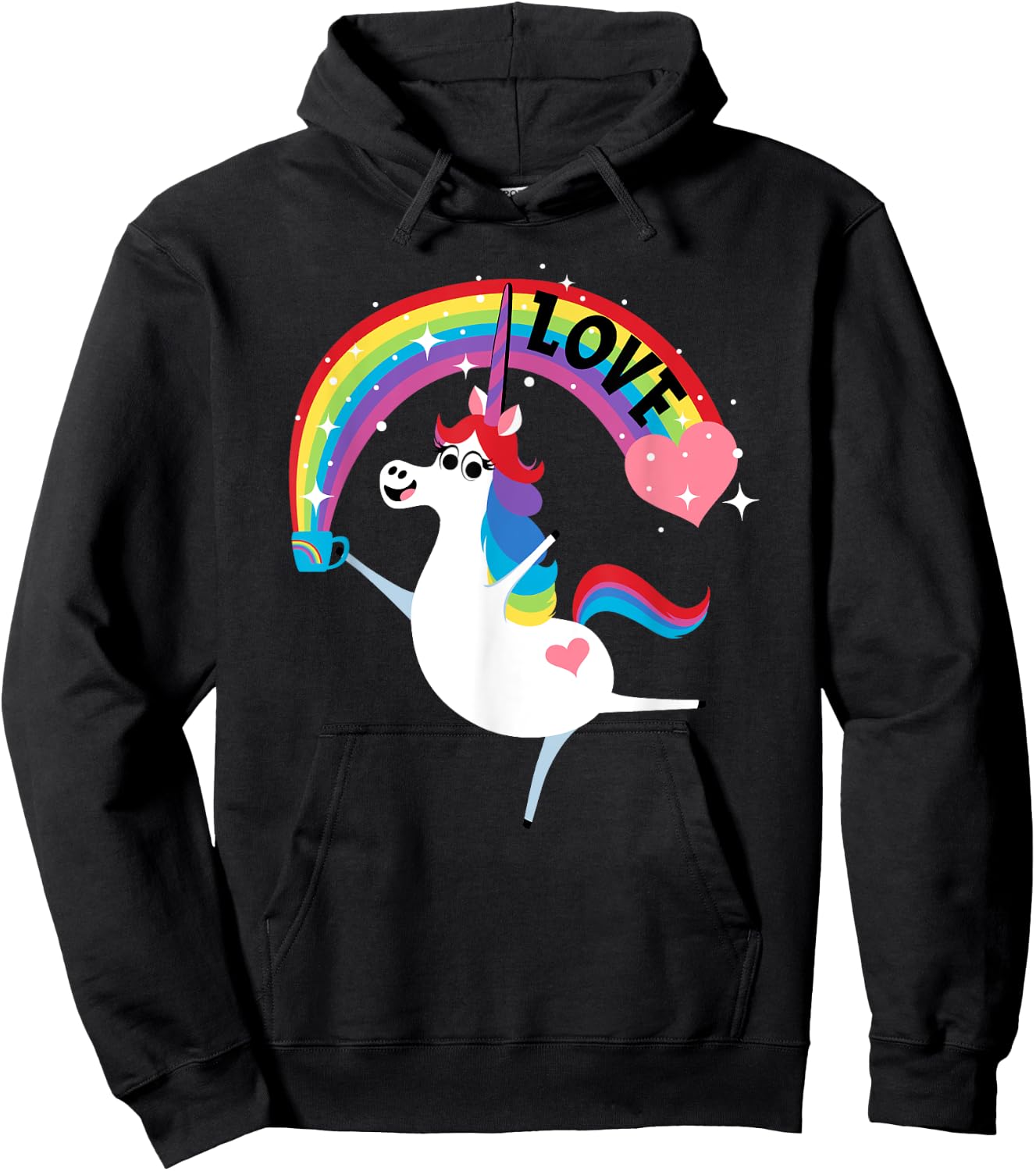 Disney and Pixar’s Inside Out Rainbow Unicorn Love Hoodie - Hoodie | Black