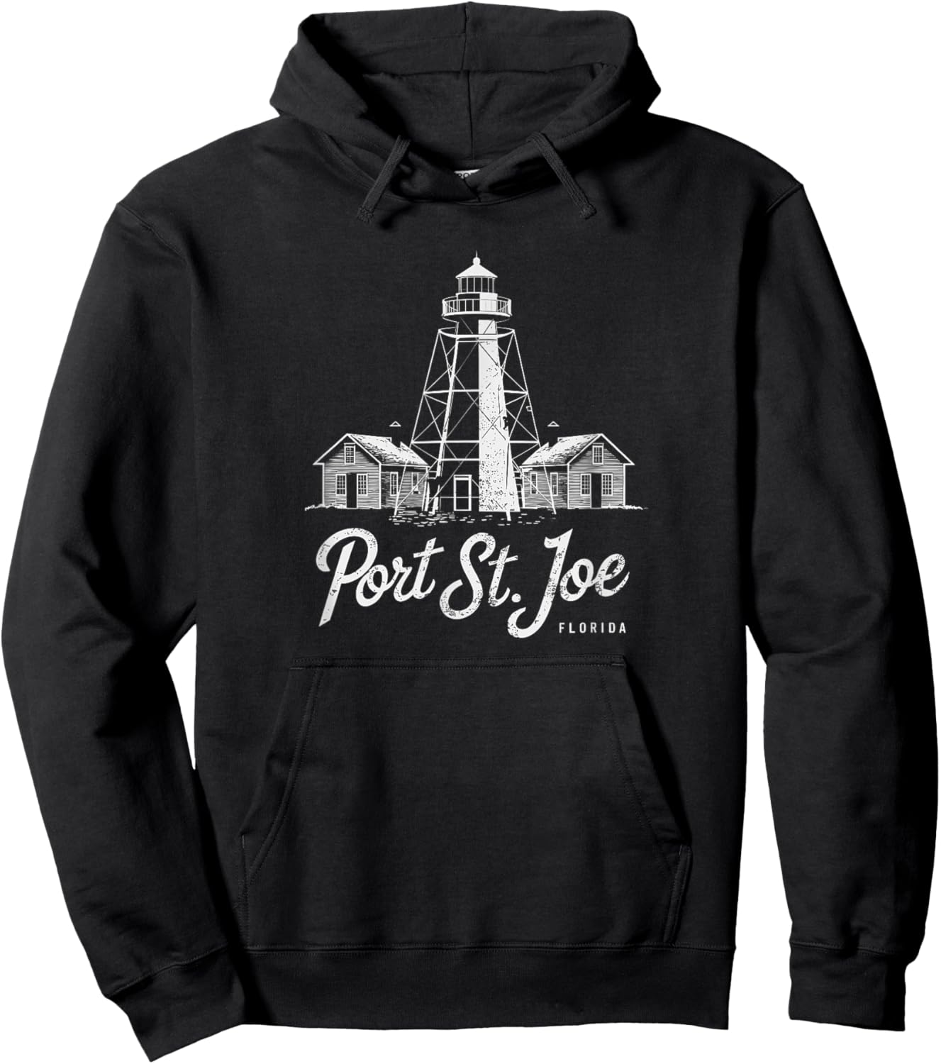 Port St Joe Florida Lighthouse Vintage Art Hoodie - Hoodie | Black