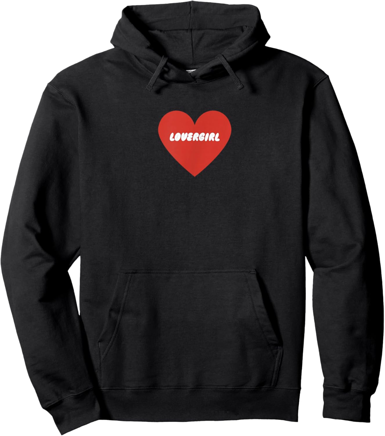 Lovergirl Red Heart Retro Y2K Graphic Hoodie - Hoodie | Black