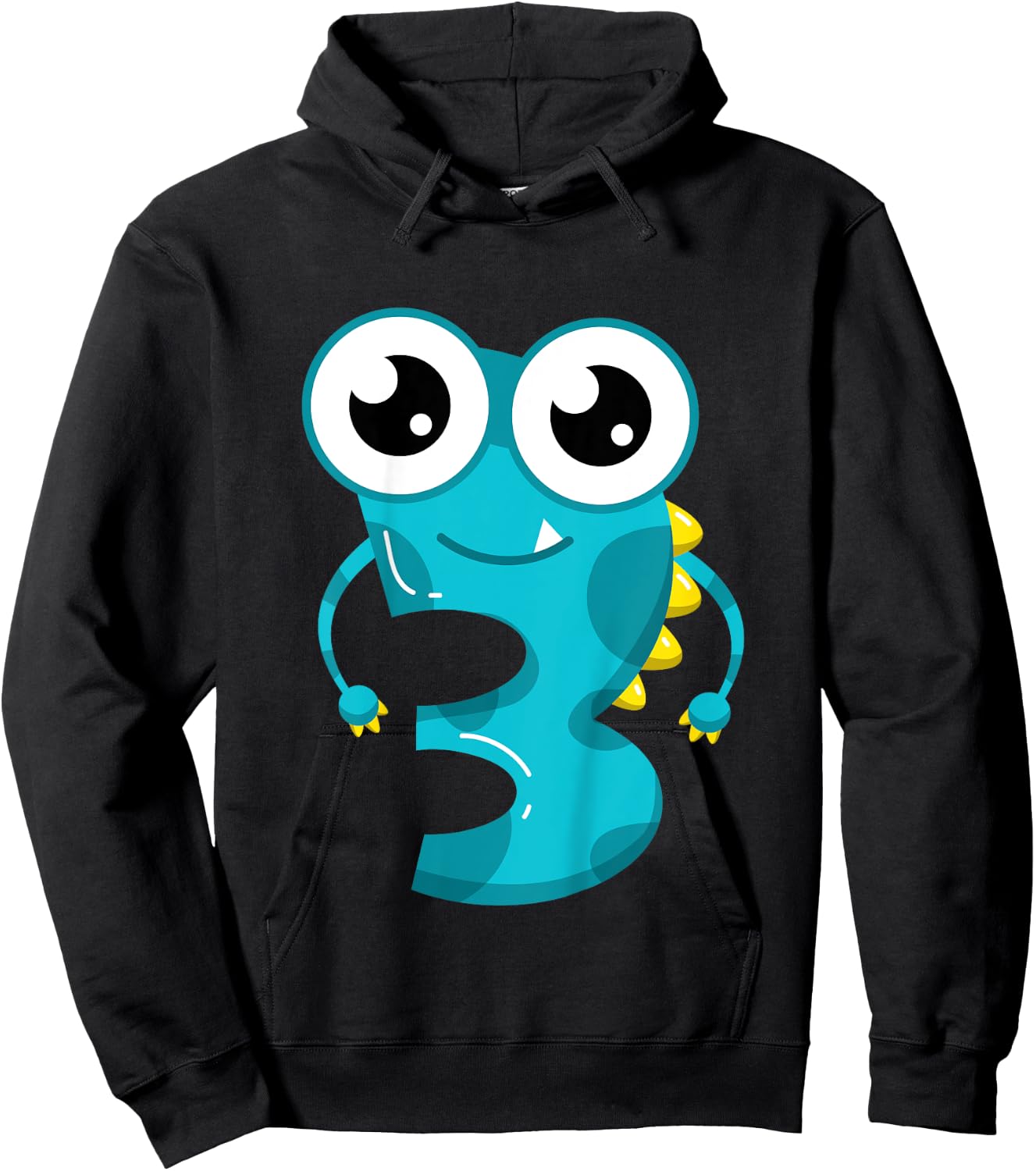 Kids 3rd Birthday Monsters 3 Years Old Little Monster Gift Hoodie - Hoodie | Black