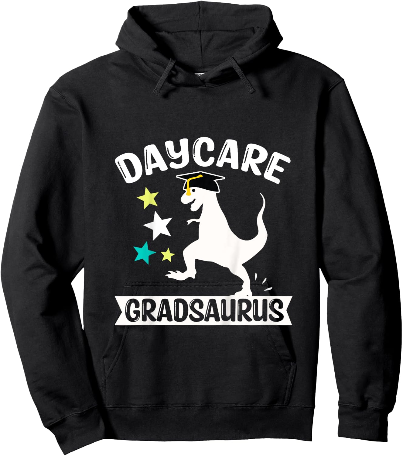 Kids Daycare Gradsaurus Dinosaur Baby Boy Daycare Graduation Hoodie - Hoodie | Black