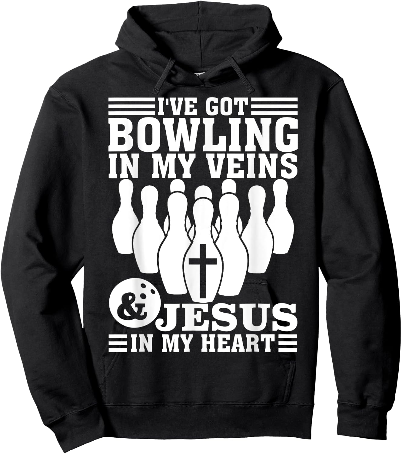Funny Bowling Gift Women Cute Bowler And Jesus Love Hoodie - Hoodie | Black