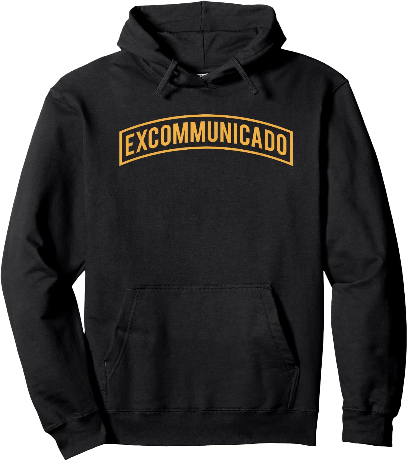 MilitaryTee Excommunicated Men's Classic Fit Black Modern Letter Print Hoodie - Hoodie | Black