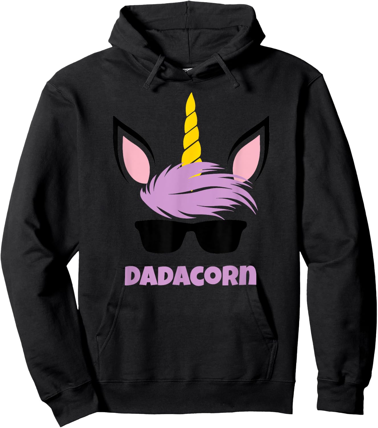 Dadacorn Unicorn Dad Funny Gift Hoodie - Hoodie | Black