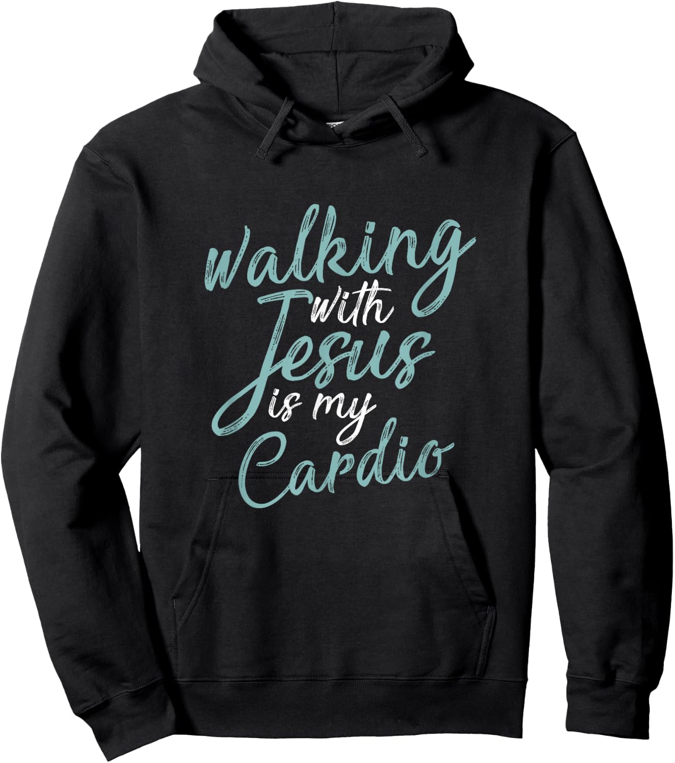 Walking With Jesus Is My Cardio Funny Christianity Prayer Hoodie - Hoodie | Black