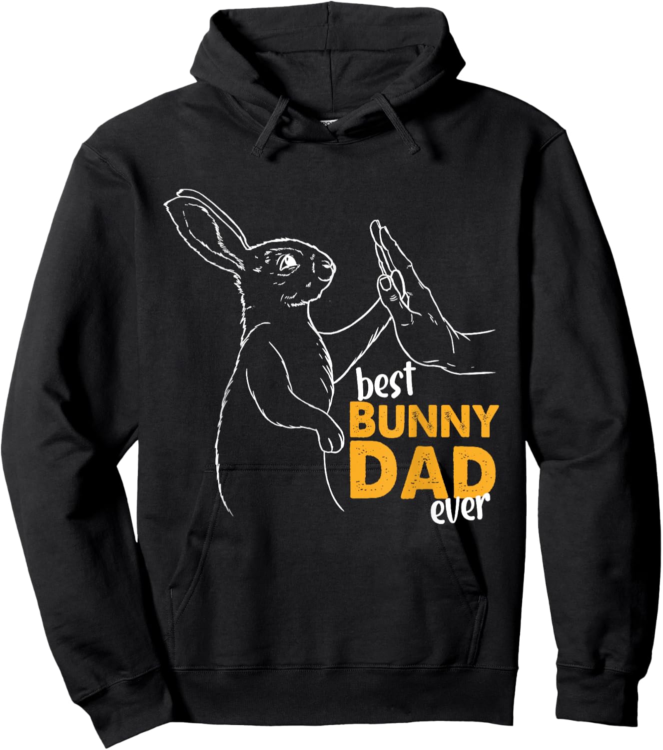 Best Bunny Dad Ever Rabbit Daddy Bunny Father Bunny Hoodie - Hoodie | Black