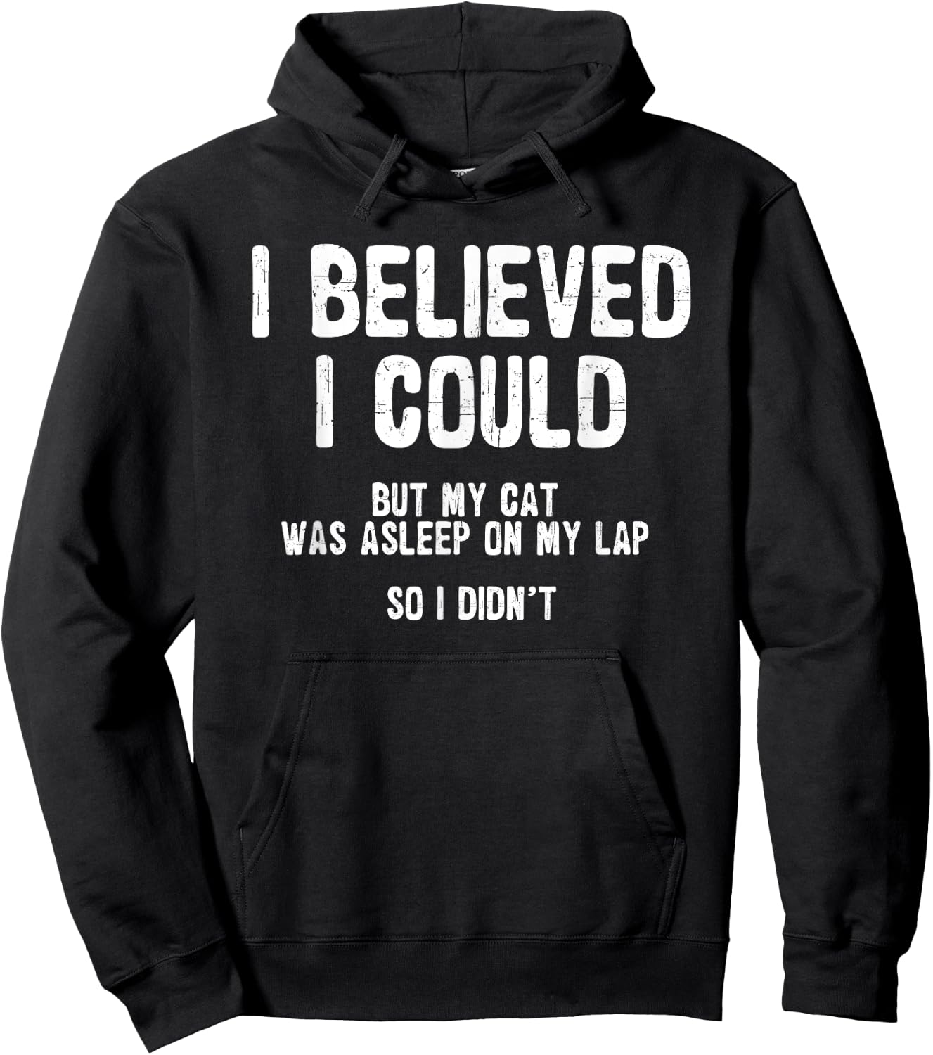 I Believed I Could But My Cat Was Asleep On My Lap Hoodie - Hoodie | Black