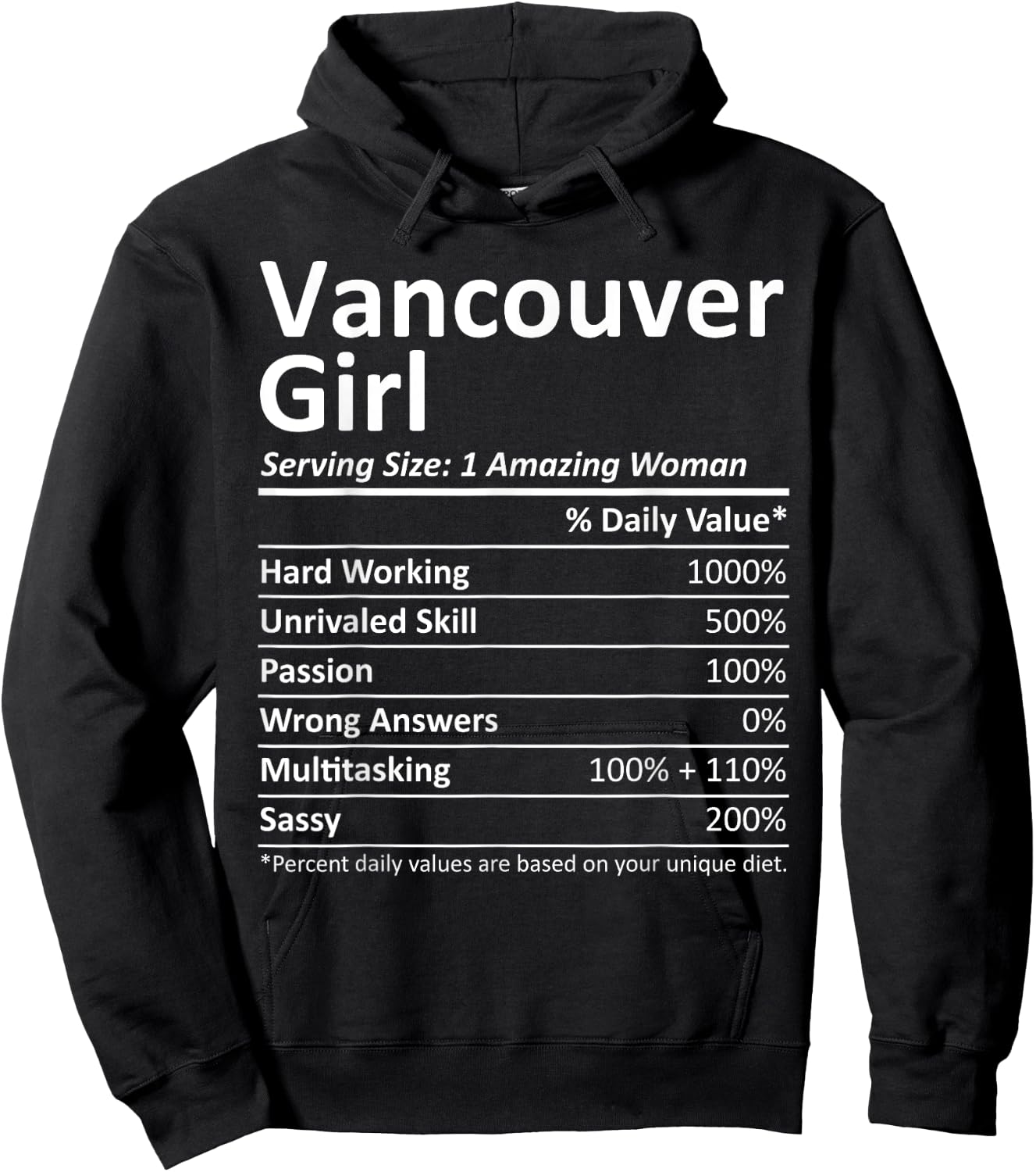 VANCOUVER GIRL WA WASHINGTON Funny City Home Roots USA Gift Hoodie - Hoodie | Black