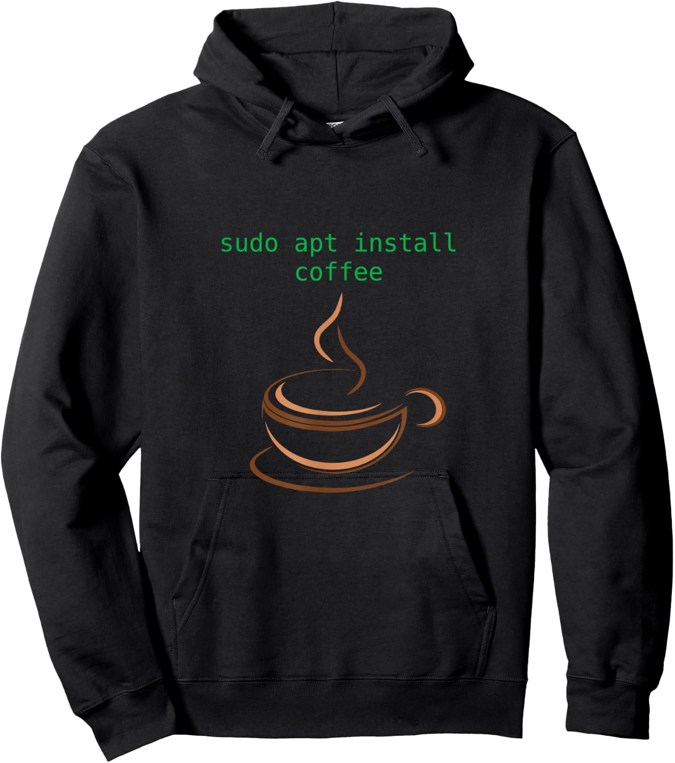 Sudo Apt Install Coffee Linux Joke Meme Hoodie - Hoodie | Black