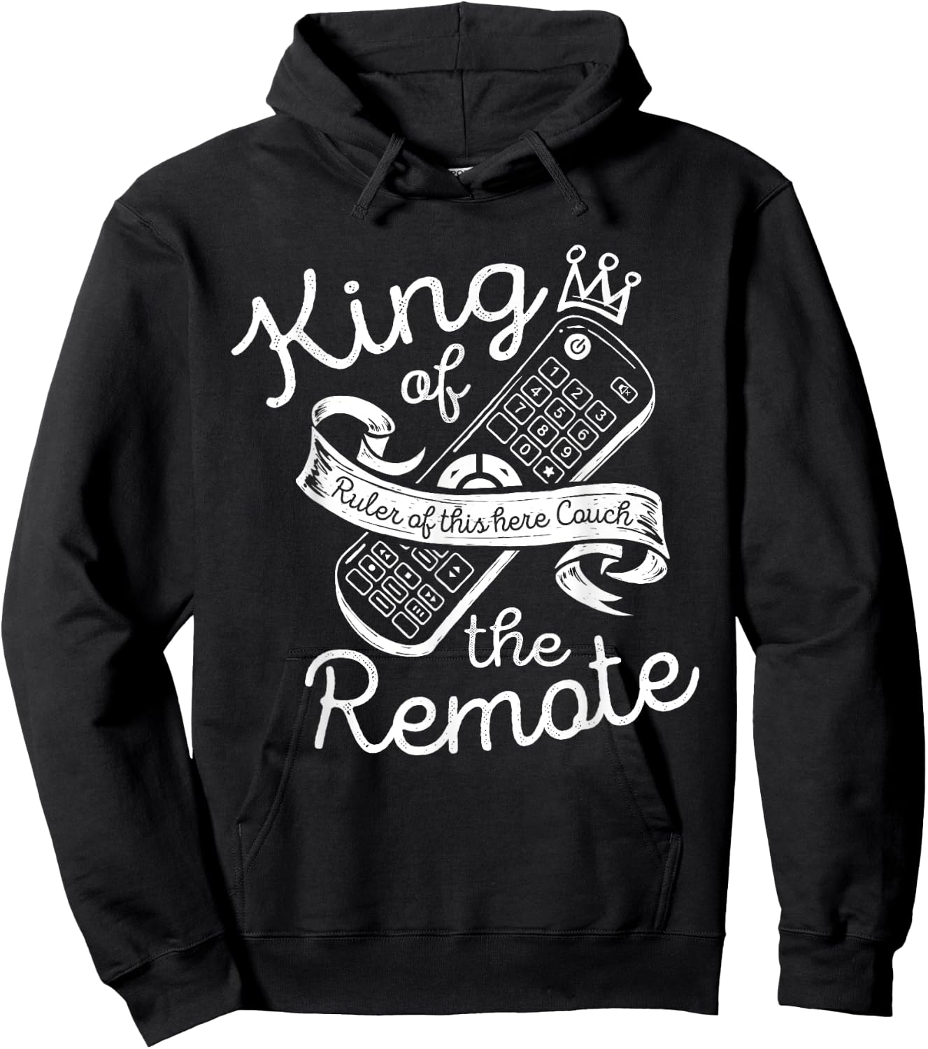 King of the Remote Control TV Funny Potato Couch Lazy Dad Hoodie - Hoodie | Black