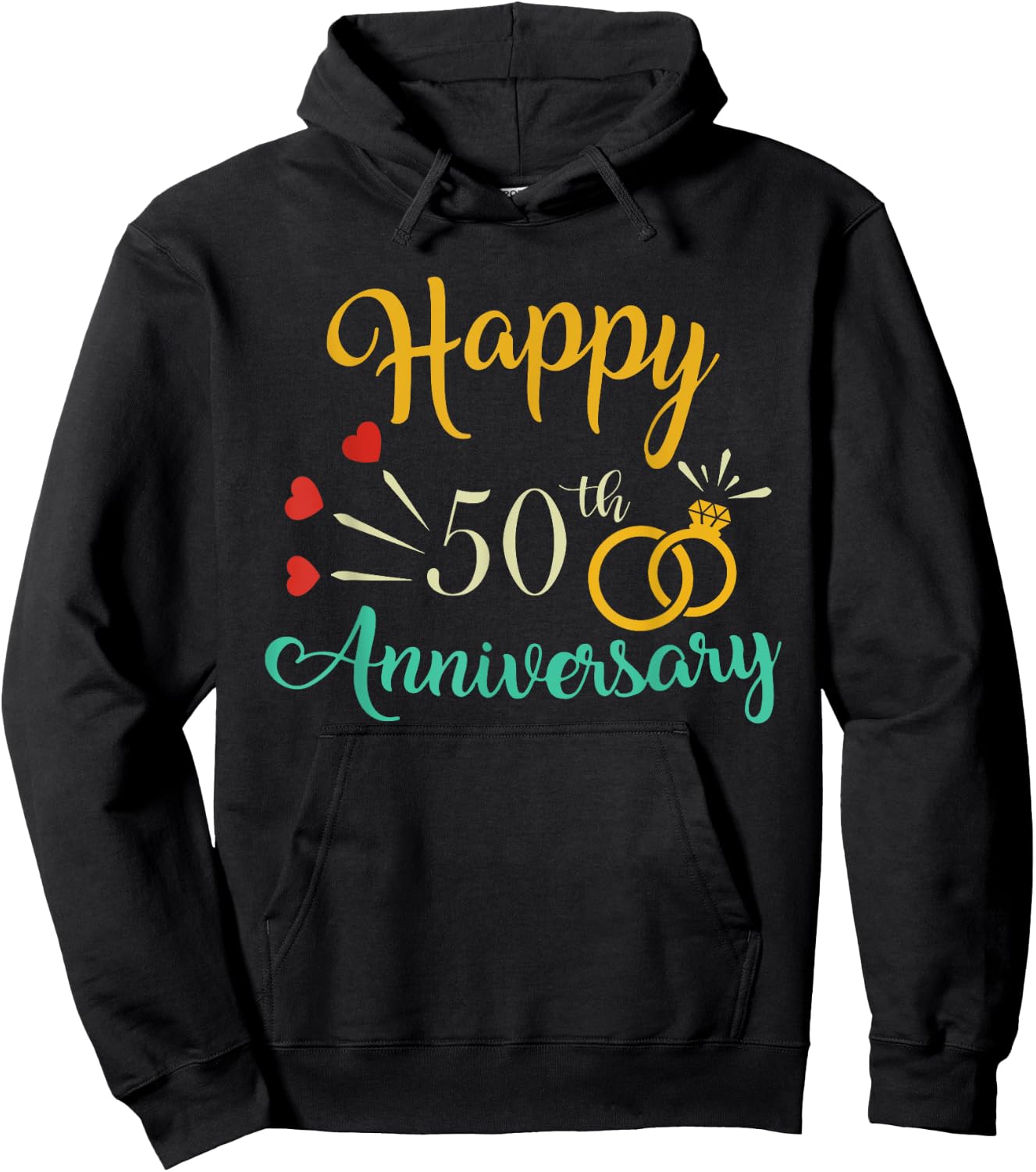 Happy 50th Anniversary Matching Couples 50th Anniversary Hoodie - Hoodie | Black
