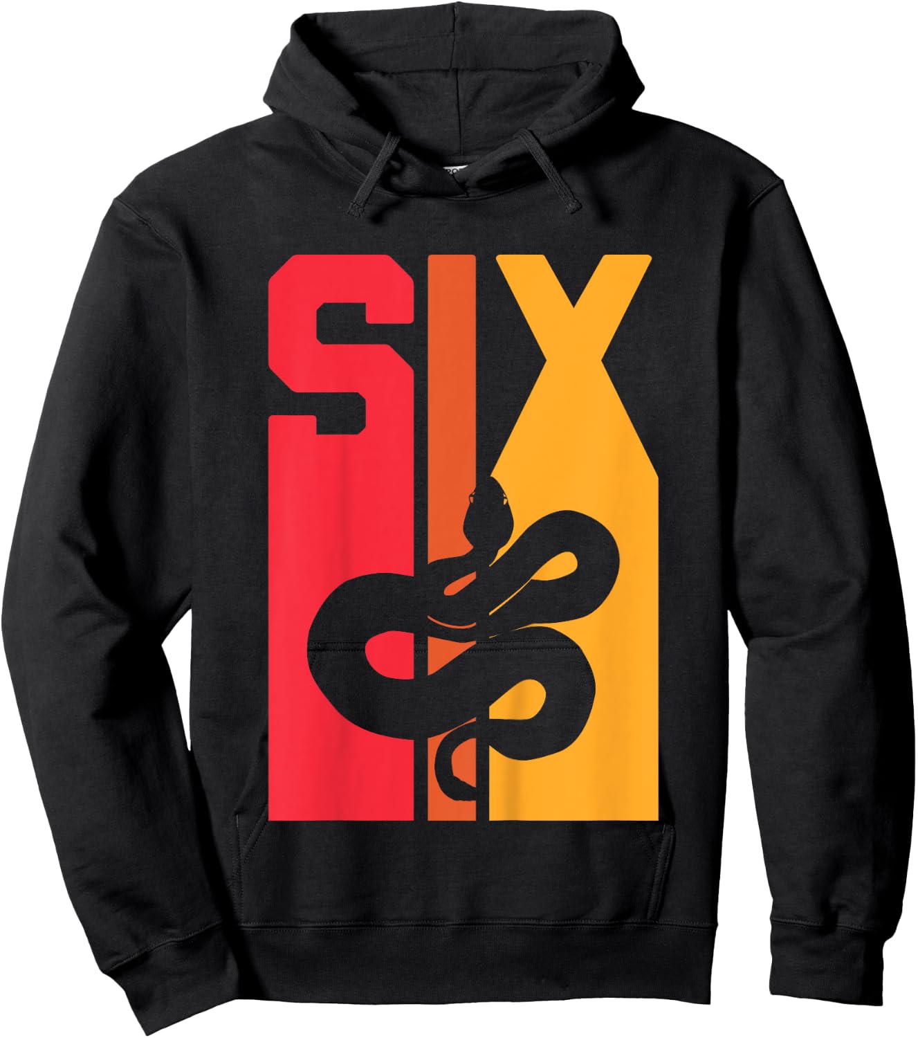 6th Birthday Vintage Snake Lover Pet Reptile 6 Years Old Hoodie - Hoodie | Black