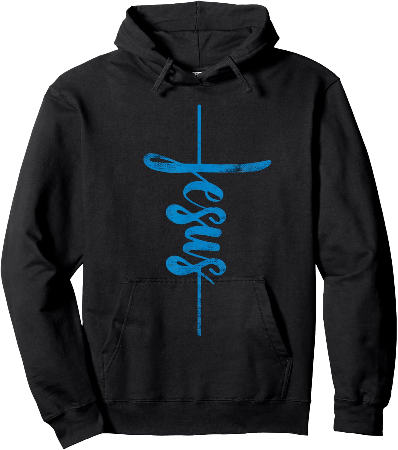 Jesus Christian Cross Art Cursive Inspiring Gift Men Women Hoodie - Hoodie | Black