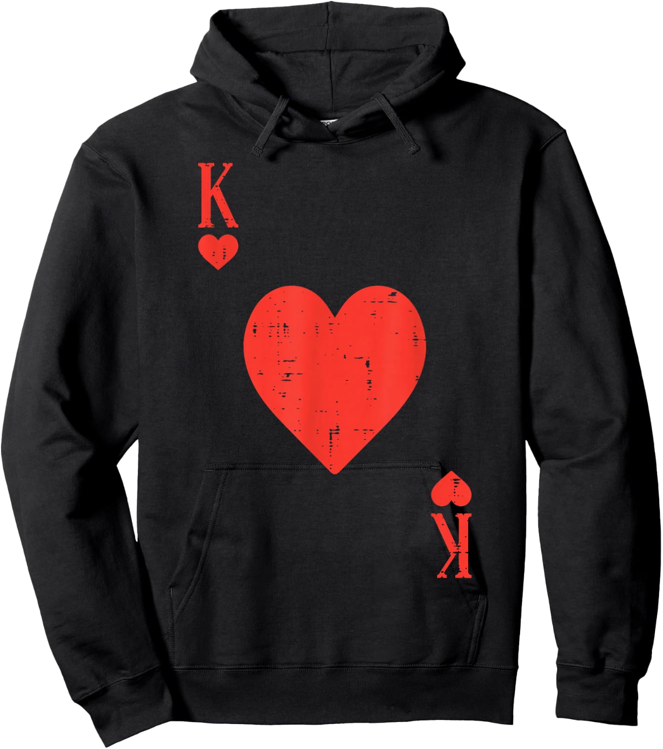 Valentines Day King Hearts Matching Boys Kids Toddler Men Hoodie - Hoodie | Black
