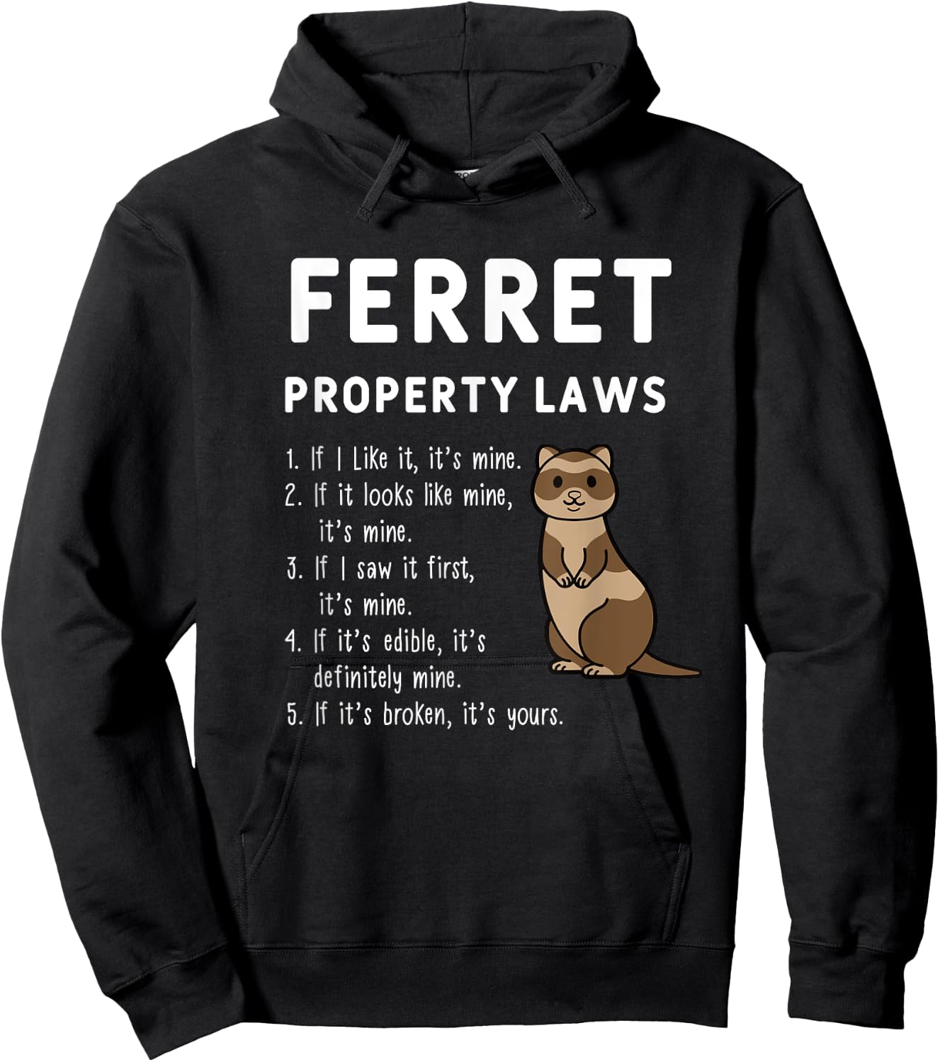 Ferret Property Laws Five Statements By Ferrets Hoodie - Hoodie | Black