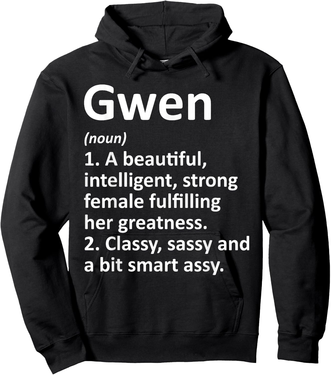 GWEN Definition Personalized Name Funny Christmas Gift Hoodie - Hoodie | Black