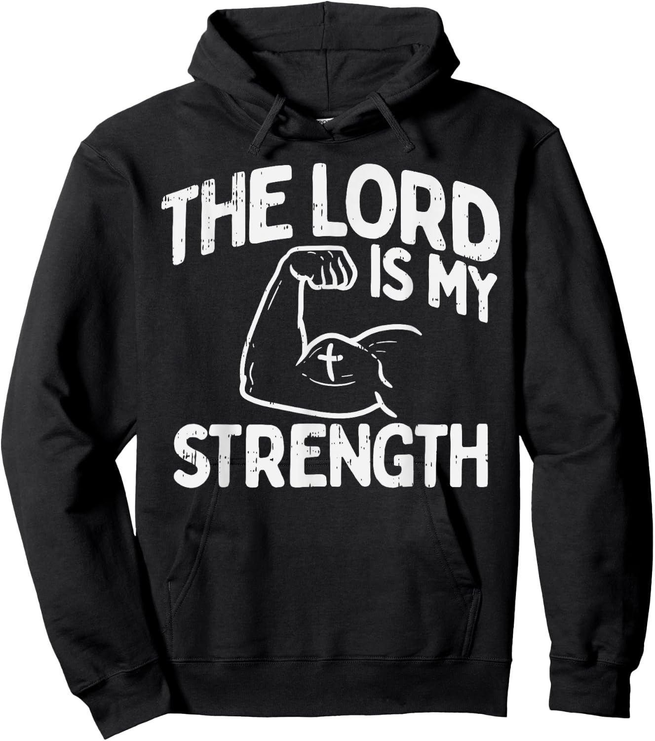 Lord My Strength Bible Workout Gym God Jesus Catholic Gift Hoodie - Hoodie | Black