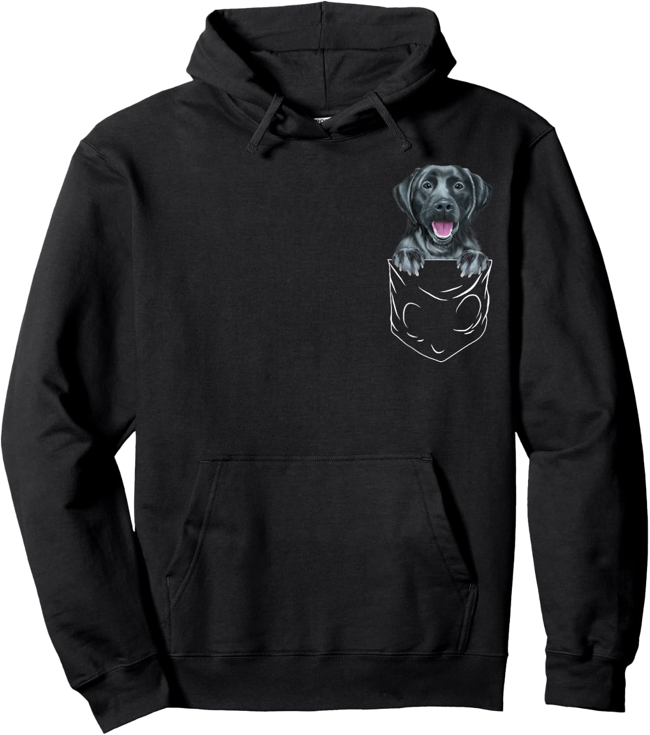 Dog In Pocket Black Labrador Retriever Funny Dog Lover Men Women Kids Hoodie - Hoodie | Black