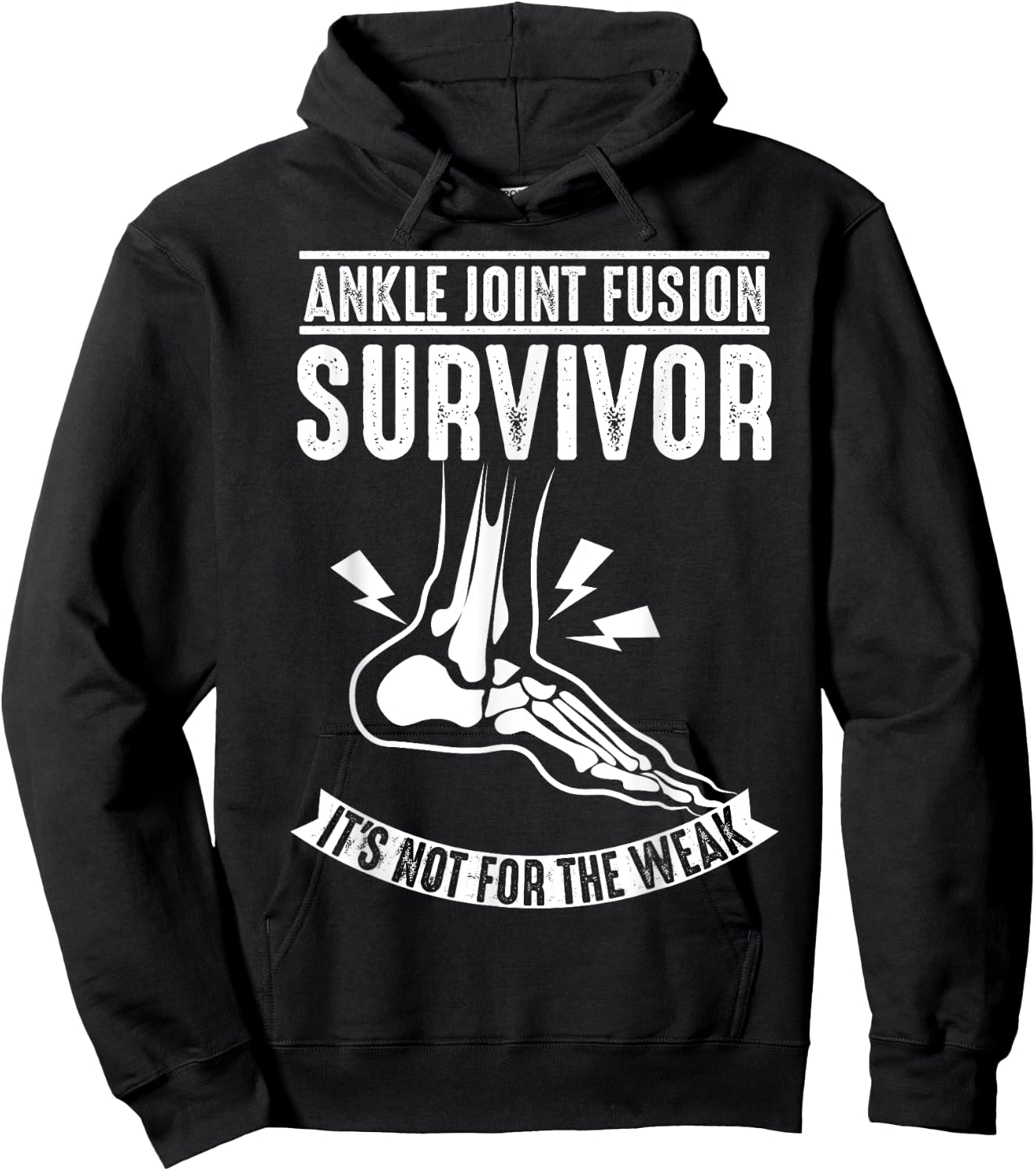 Cool Ankle Joint Fusion Survivor | Funny Bone Fuse Gift Hoodie - Hoodie | Black
