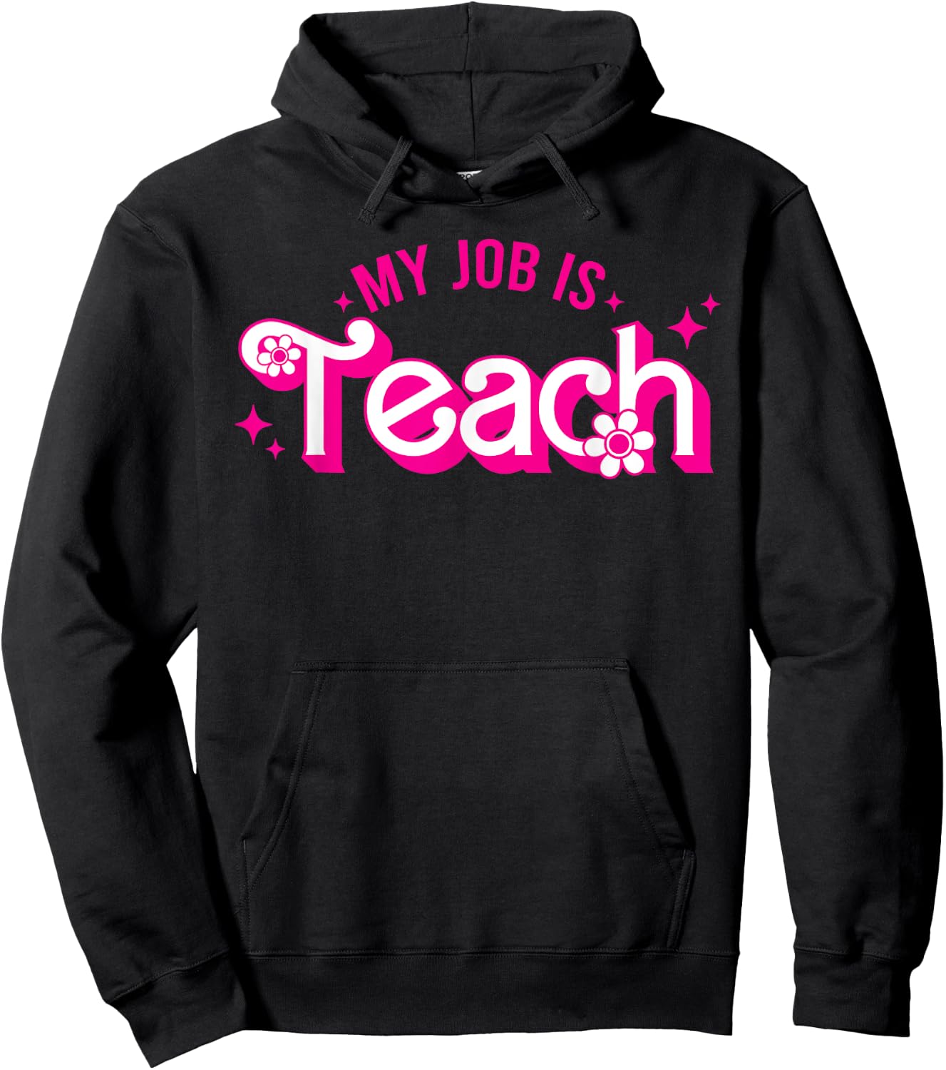 My Job Is Teach Retro School Humor Funny Teacher Life Women Hoodie - Hoodie | Black