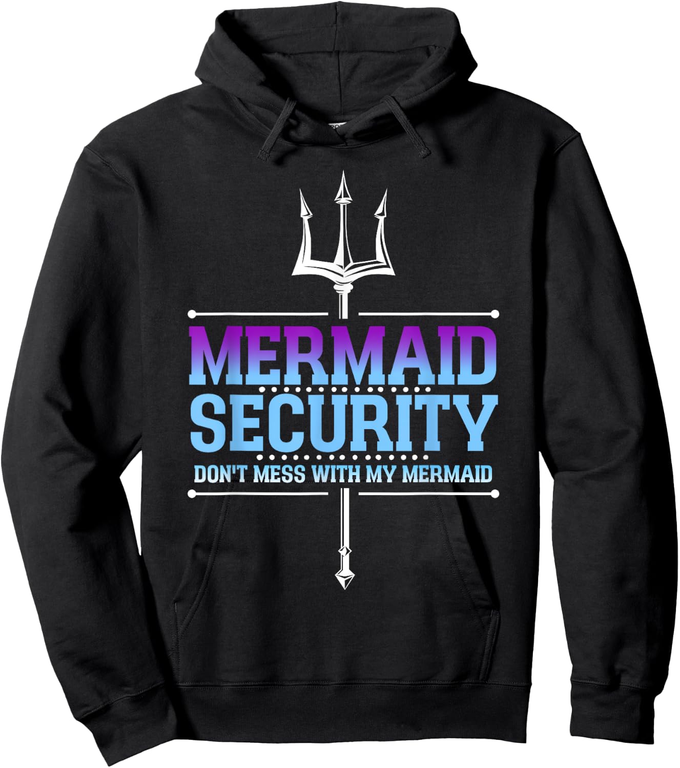 Mermaid Security Merman Merdad Mermaid Squad Fathers Day Dad Hoodie - Hoodie | Black