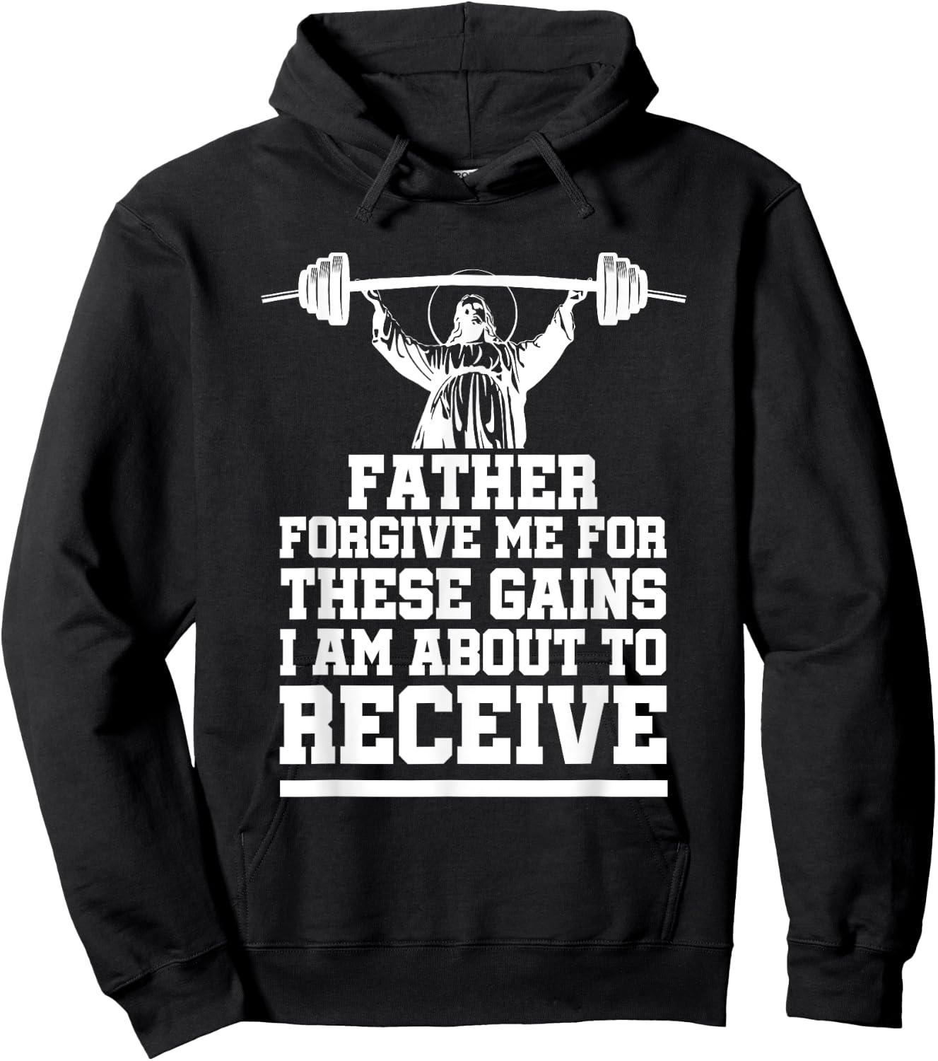 Weight Lifting Bodybuilding Forgive Me These Gains Jesus Hoodie - Hoodie | Black