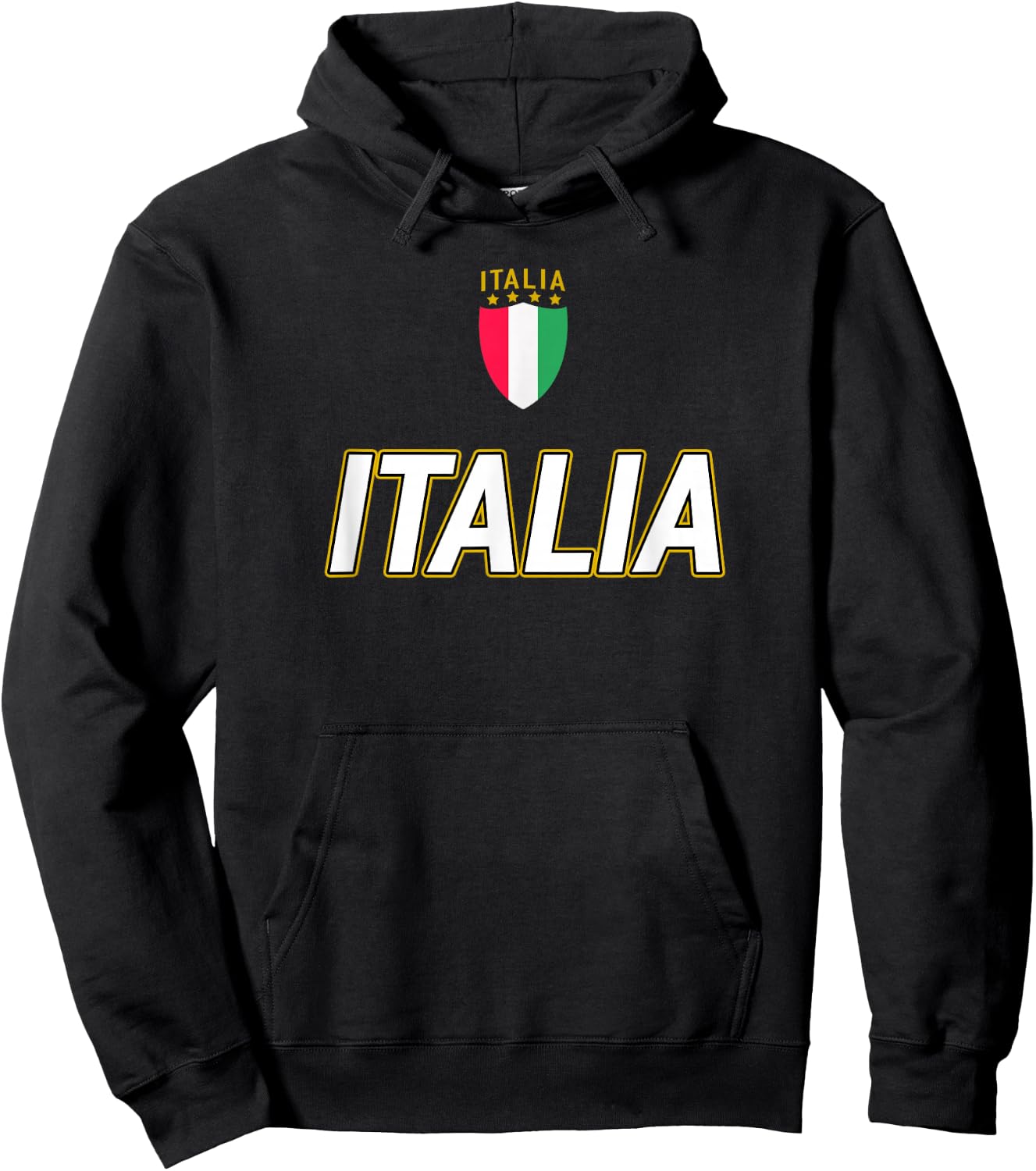 Italia Design, Italian Soccer Jersey Style, Italy Pride Hoodie - Hoodie | Black