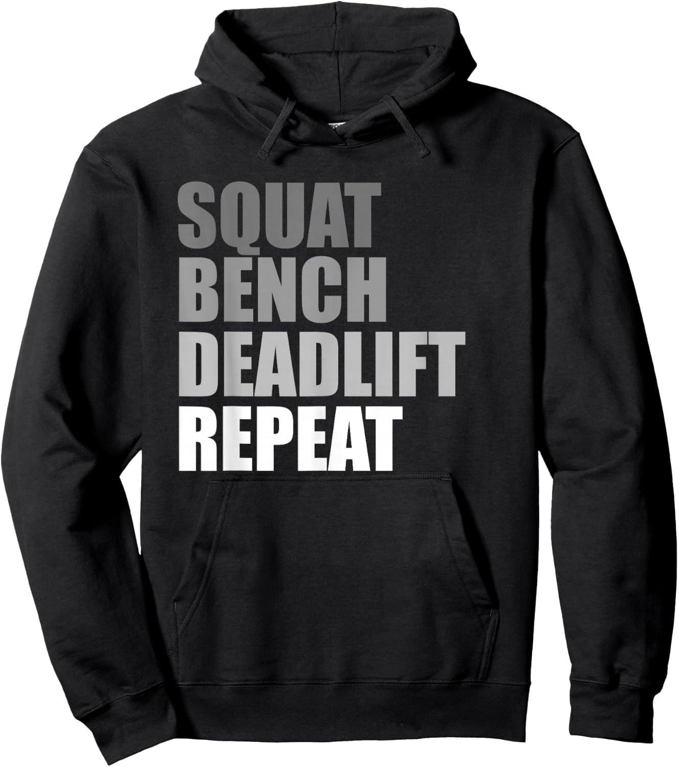 Squat Bench Deadlift Repeat Powerlifting Weightlifting Quote Hoodie - Hoodie | Black