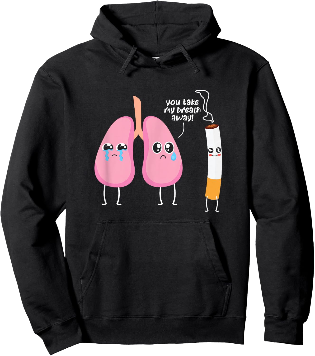 Lung Cigar Stop Smoking Support Lung Cancer Awareness Hoodie - Hoodie | Black