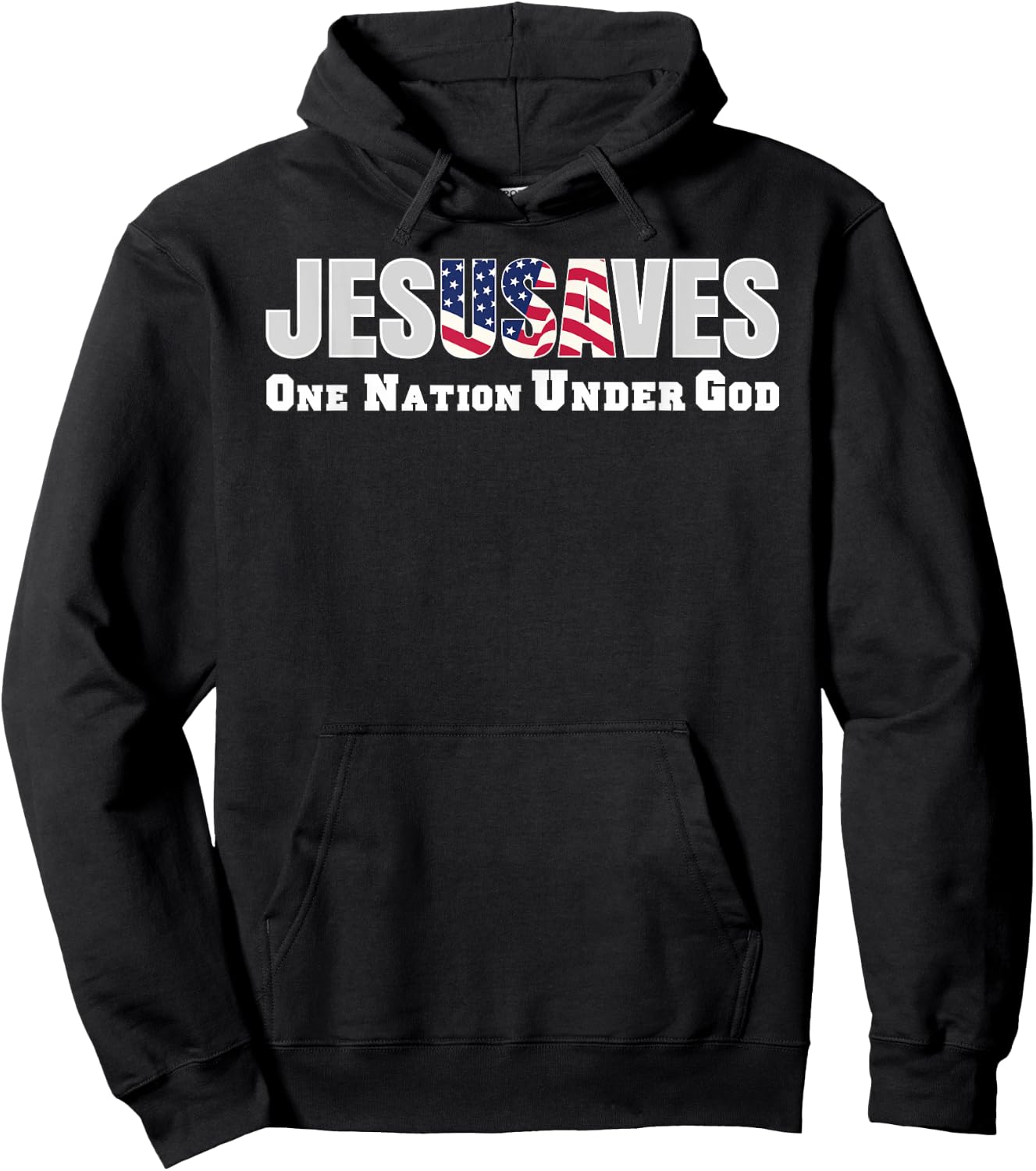 Jesus Saves USA One Nation Under God Christian Bible Pray Hoodie - Hoodie | Black