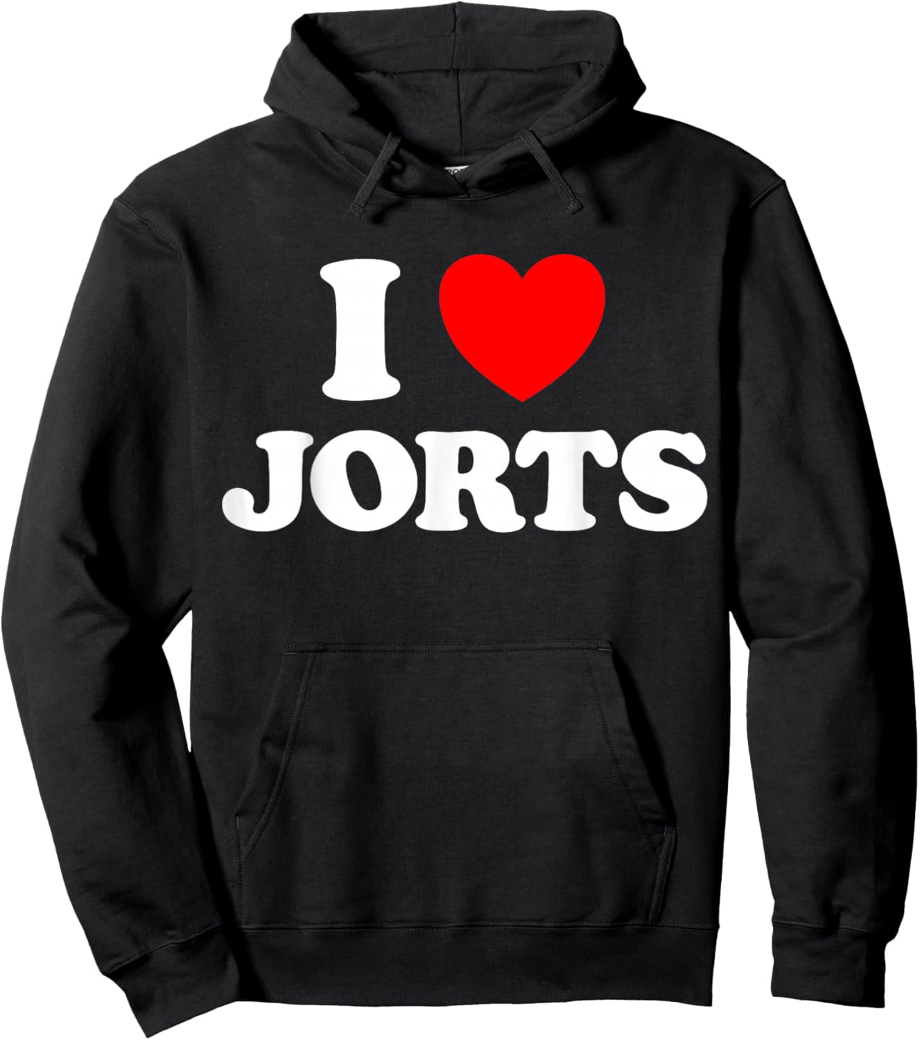 Jorts Funny Fashion Cringe Style Jean Short Pants Love Fan Hoodie - Hoodie | Black