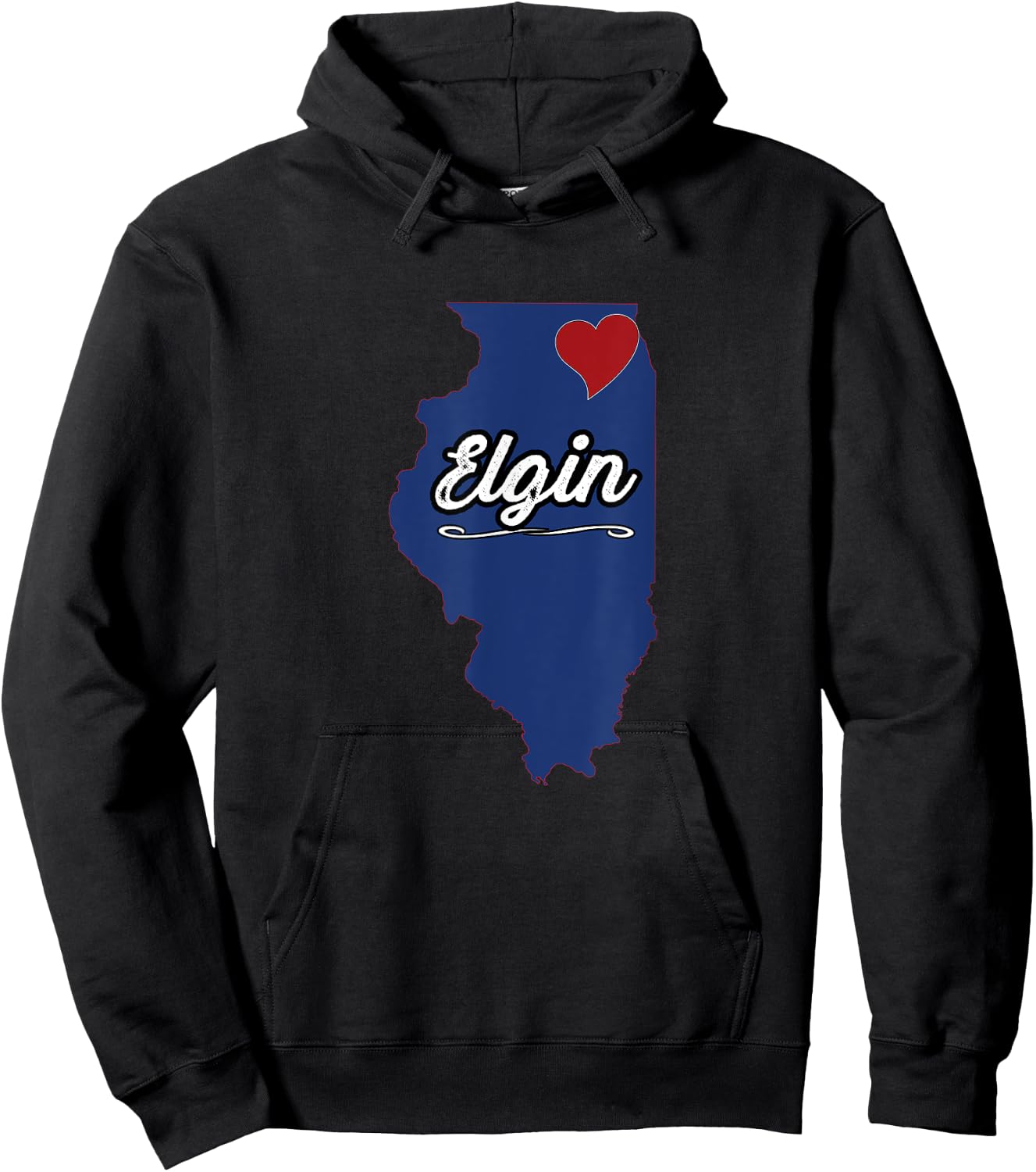 City of ELGIN Illinois | IL Town - Novelty Merch Gift Hoodie - Hoodie | Black