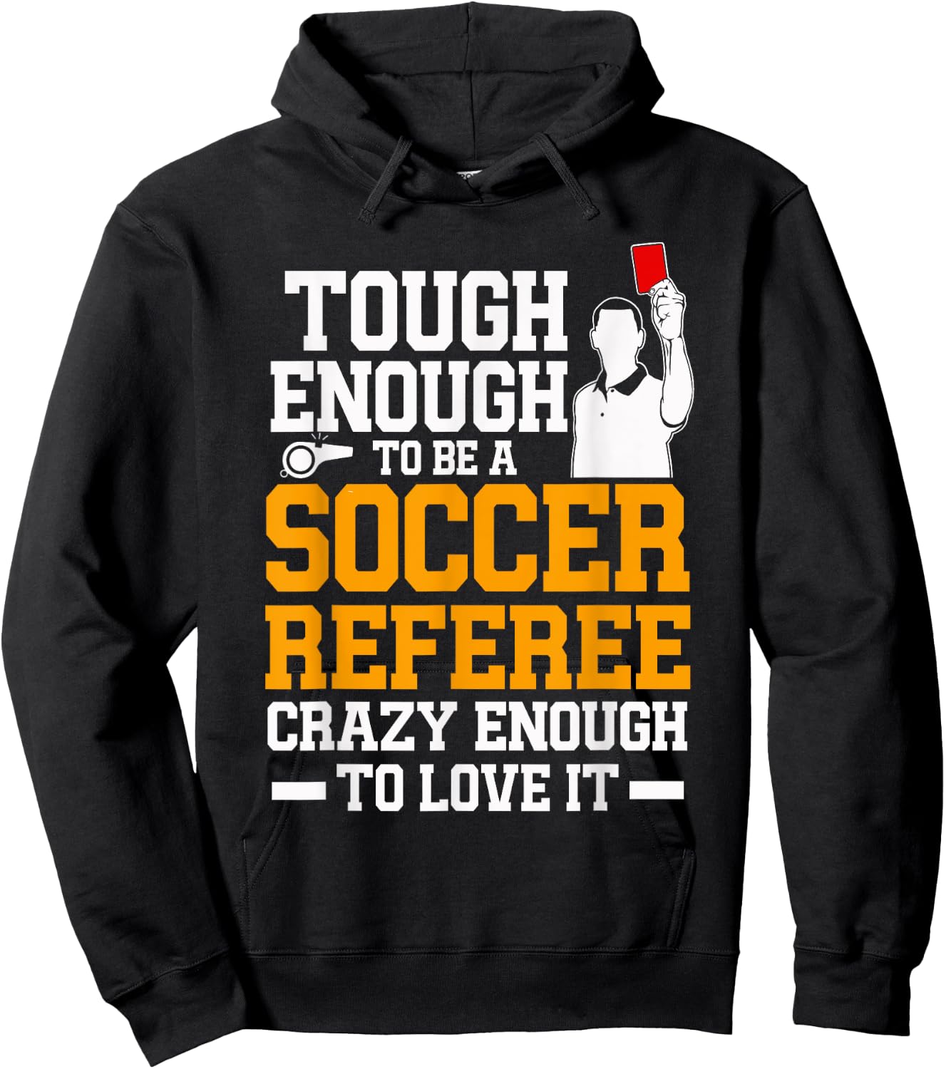 Funny Soccer Referee Whistle Jersey Hoodie - Hoodie | Black